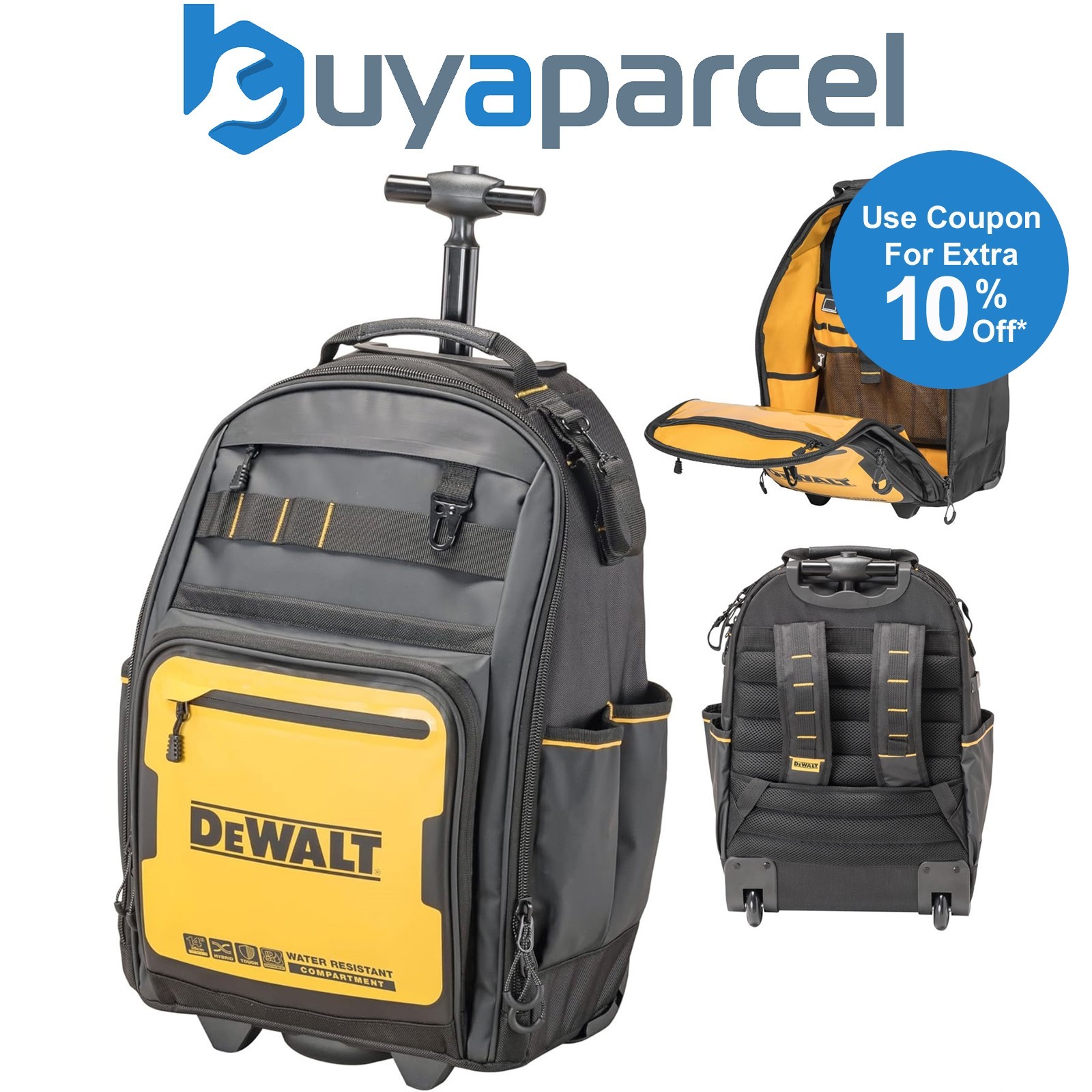 Dewalt DWST60101-1 Pro Backpack On Wheel IP54 Water Resistant Hard Base Case Bag