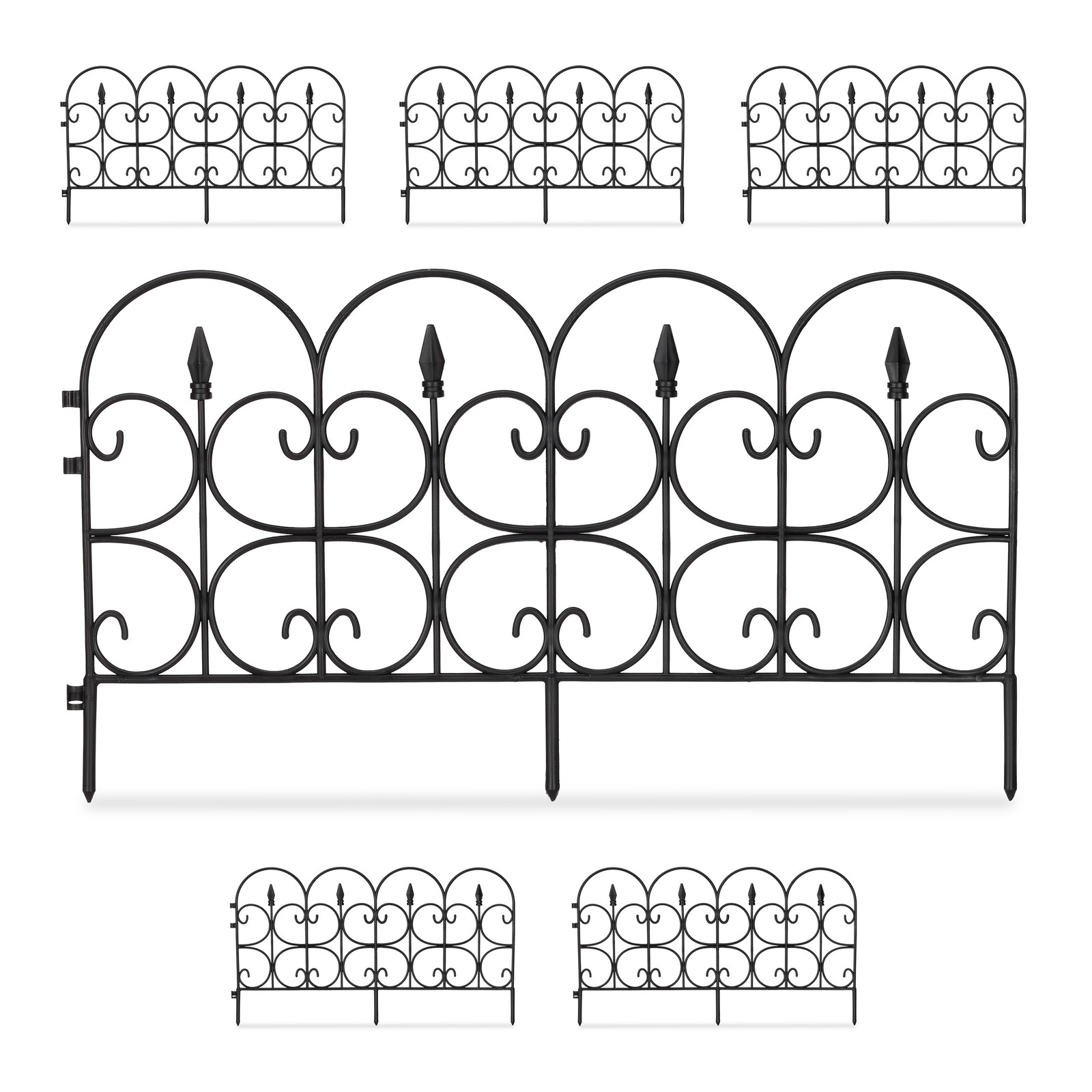 Flowerbed fence Ornate Lawn Barrier Miniature Edging Set Expandable Lightweight