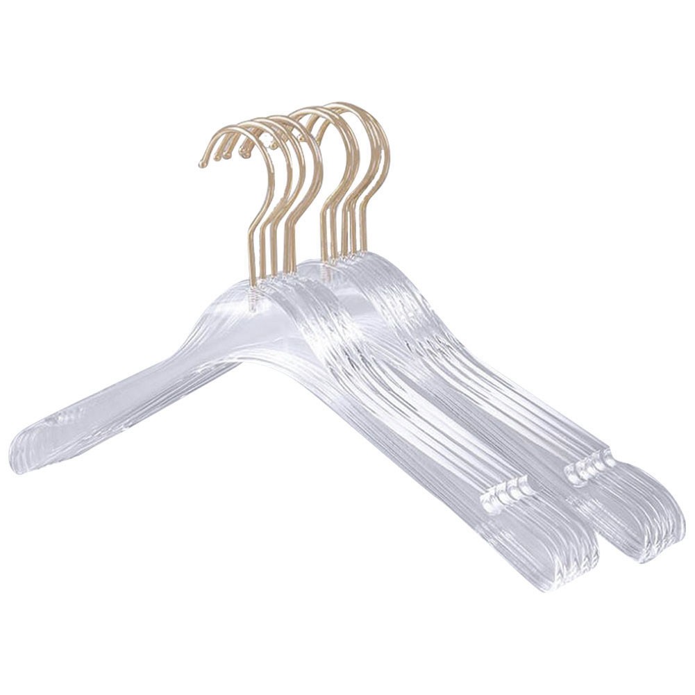 10 Pcs Clear Acrylic Crystal Clothes Hanger with , Transparent4907
