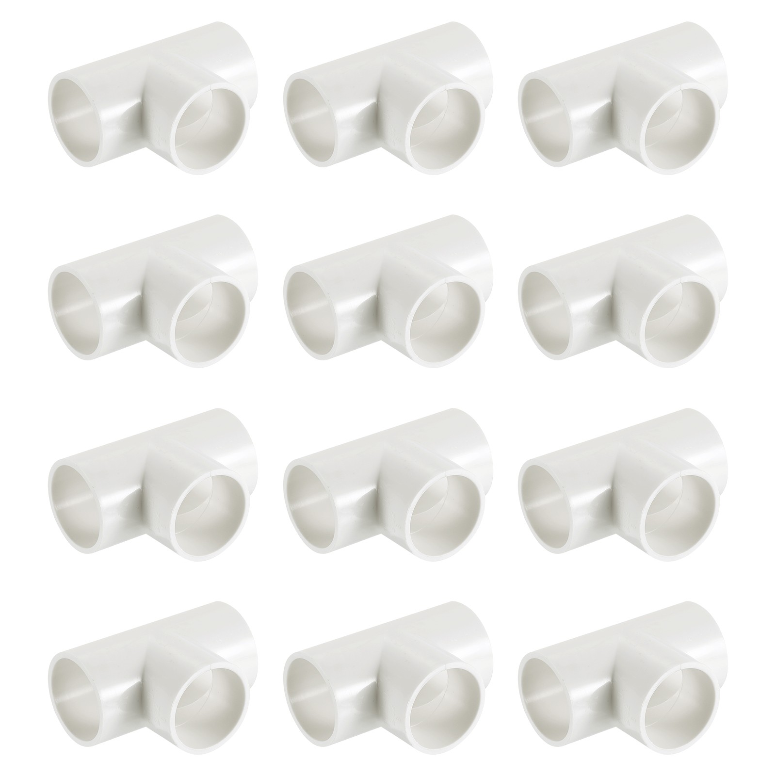 1" PVC Tee, 12 Pcs 3 Way Elbow Connector Furniture Grade PVC Tee Elbow, White