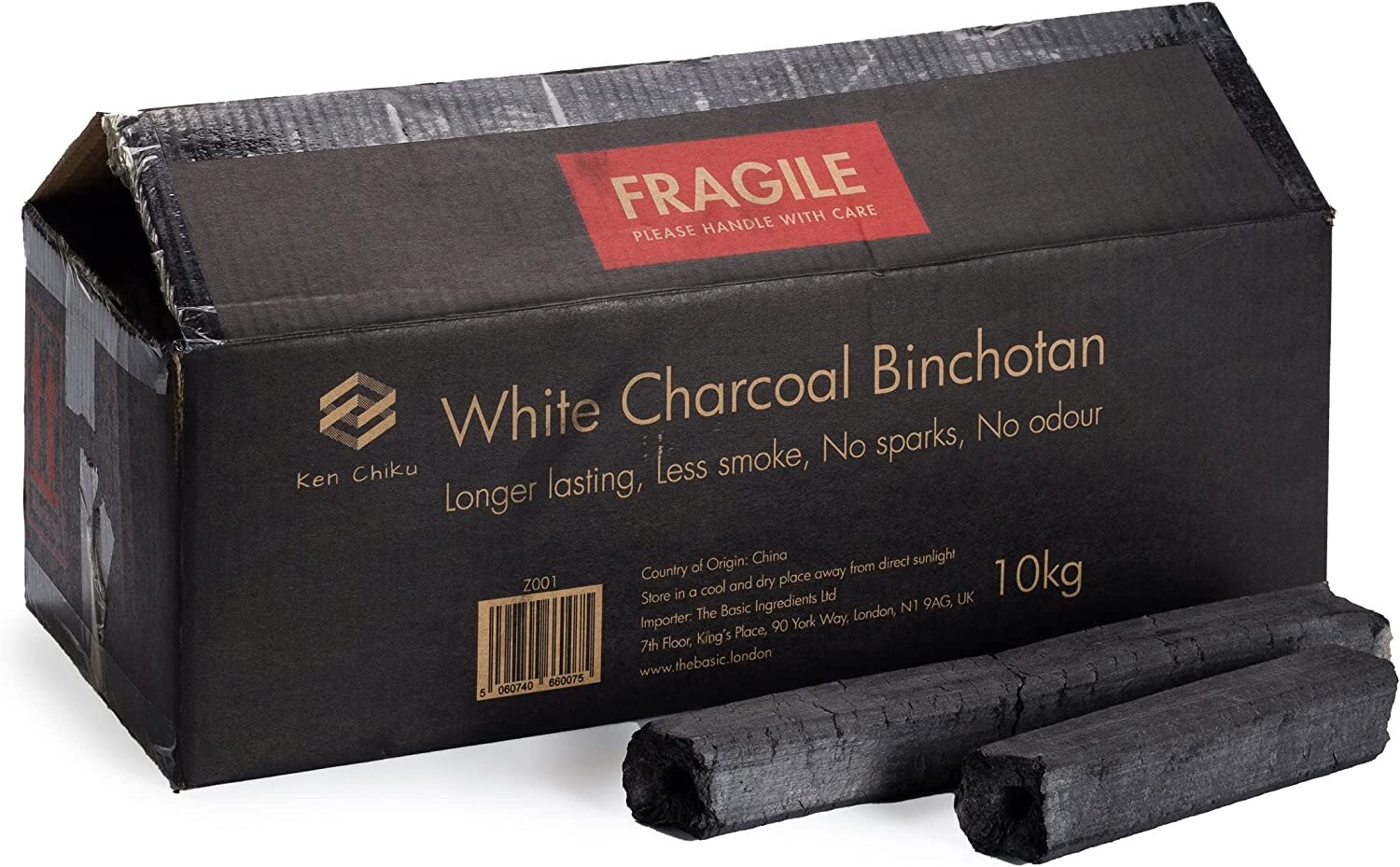 Ken Chiku White Charcoal Binchotan 10Kg | Briquettes Perfect For BBQ | Long Bur