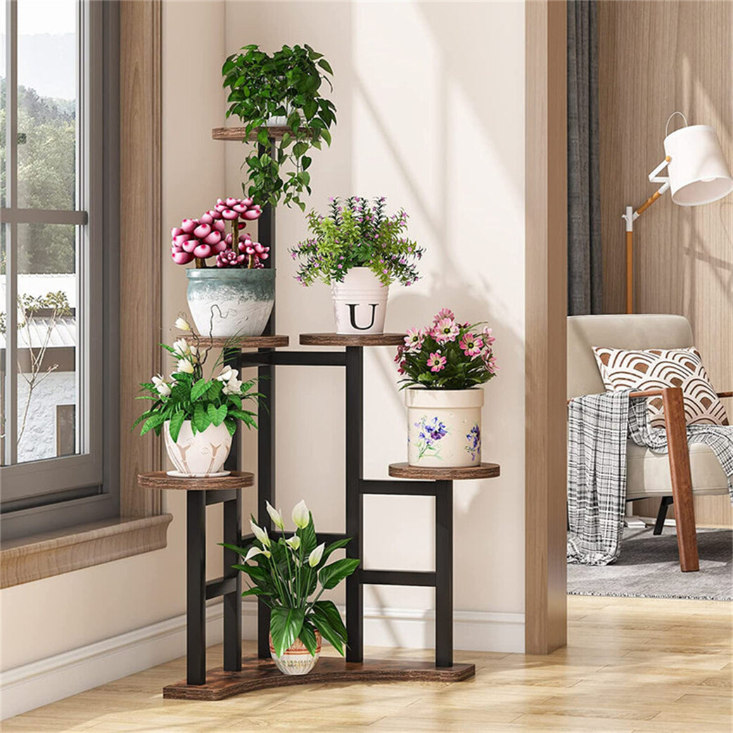 Flower Pot Plant Floor Stand Ladder Shelf Display Rack Balcony Garden Decoration
