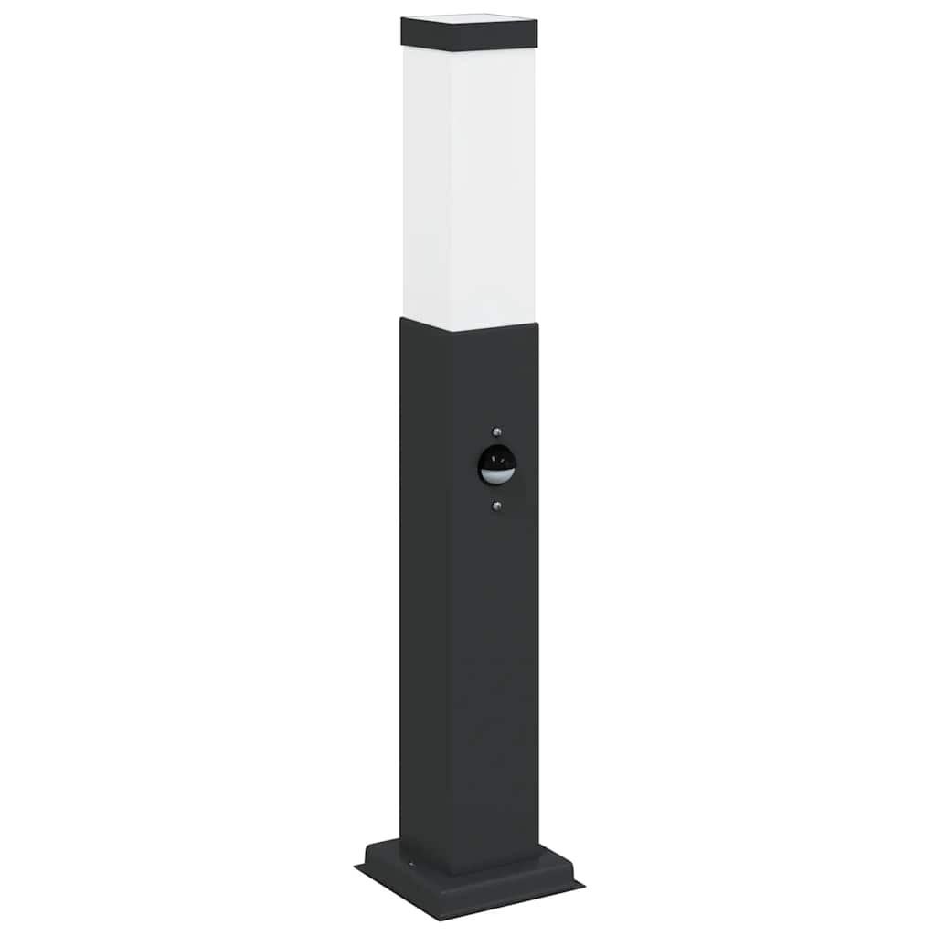 Bollard Light 50cm Black Stainless Steel PIR Sensor IP44 Outdoor Garden vidaXL