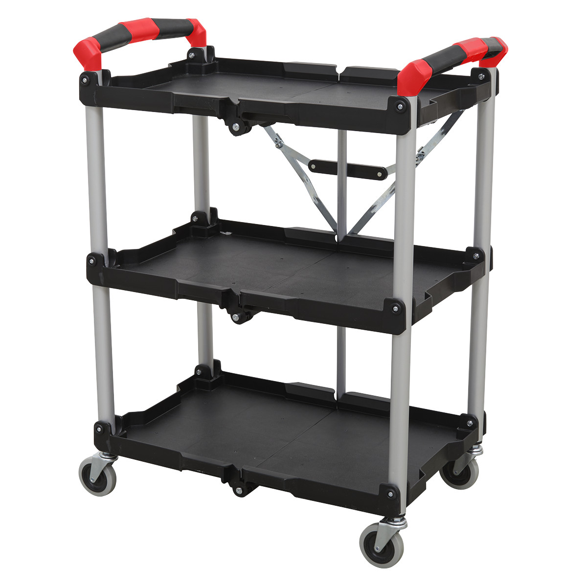 SEALEY Folding Mobile/Van Workshop Garage Tool Storage Trolley Shelf Cart, CX314