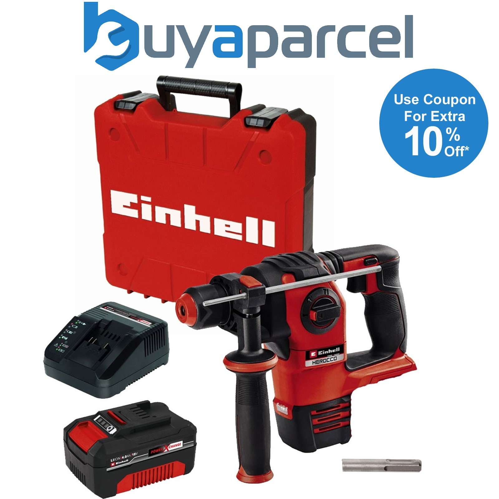 Einhell Power X-Change HEROCCO 18/20 18v SDS Brushless Rotary Hammer Drill 4.0Ah