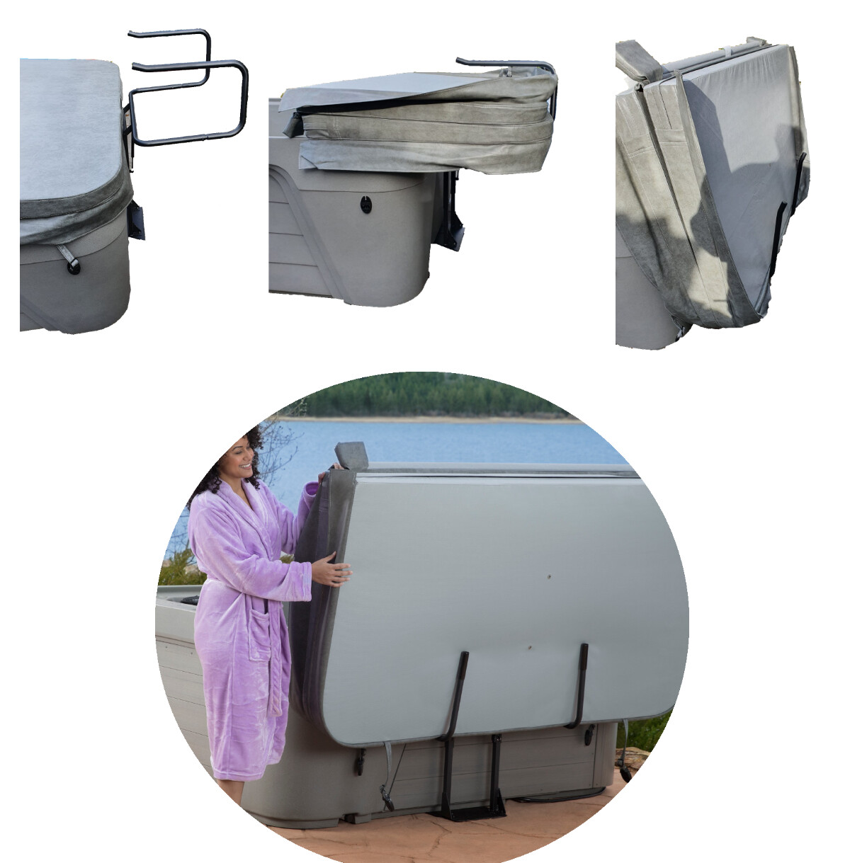 Happy Hot Tubs Undermount Hot Tub Cover Lifter Bracket Basket Lift Cradle Spa