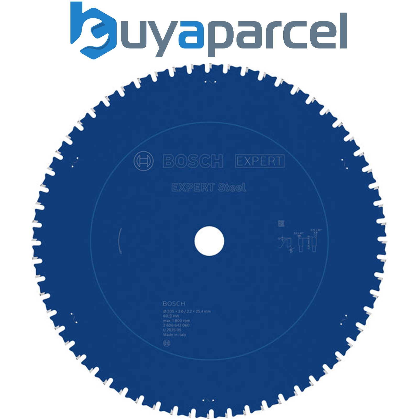 Bosch EXPERT Steel Circular Saw Blade 305 x 2.6/2.2 x 25.4 mm T60 2608643060