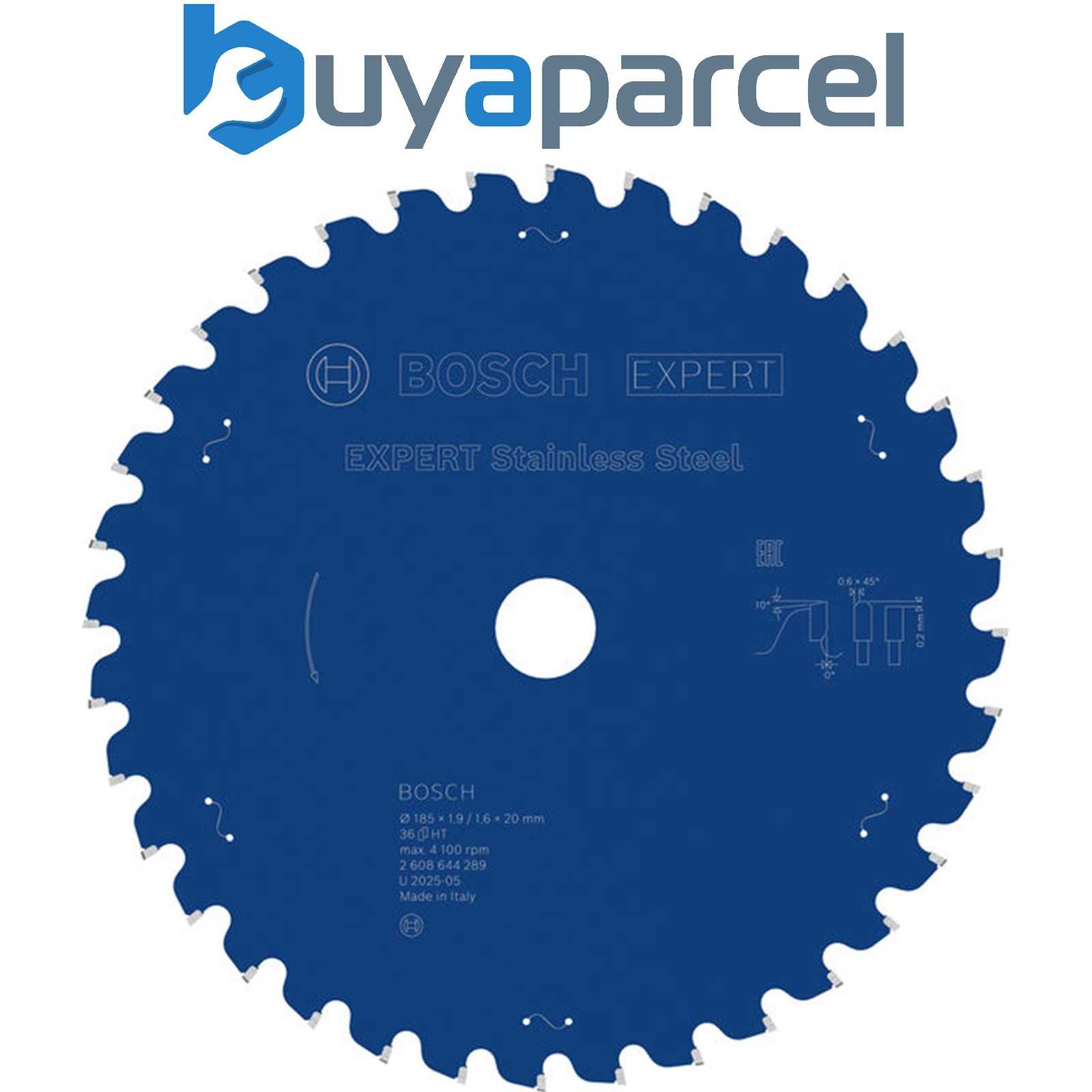 Bosch EXPERT Stainless Steel Circular Saw Blade 185 x 1.9/1.6 x 20mm T36