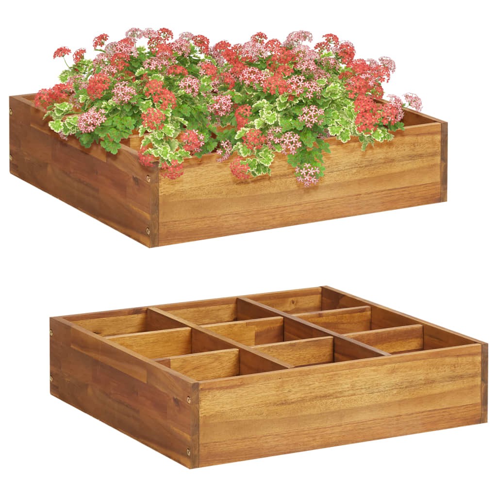 Solid Acacia Wood Herb Garden Raised Bed Gardening Outdoor Flower Box vidaXL