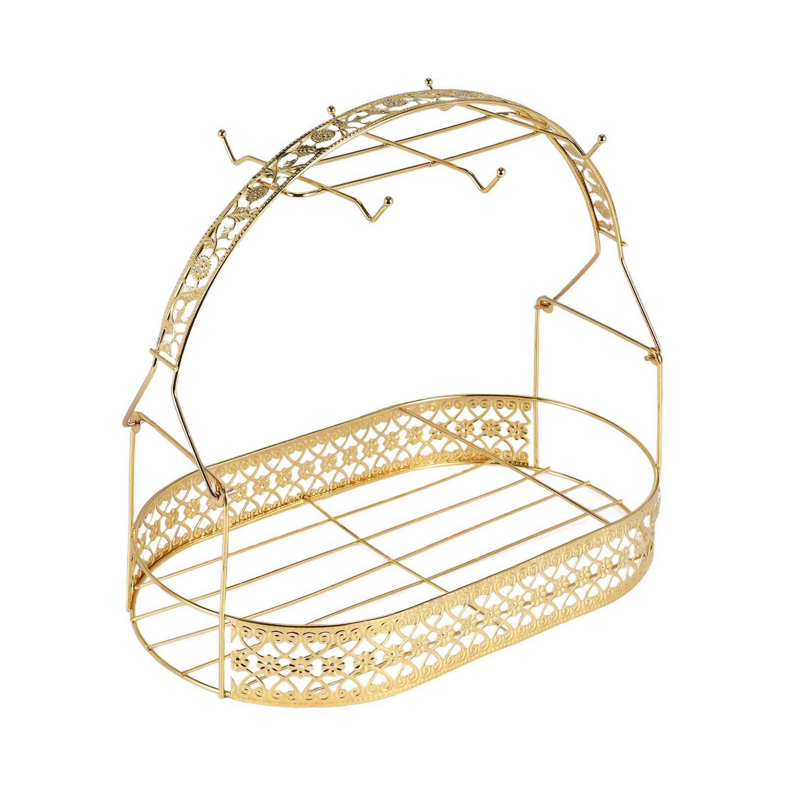 Gold -Capacity Storage Rack Plating Coffee Cup Hob Dish Rack Can Most Cups8711