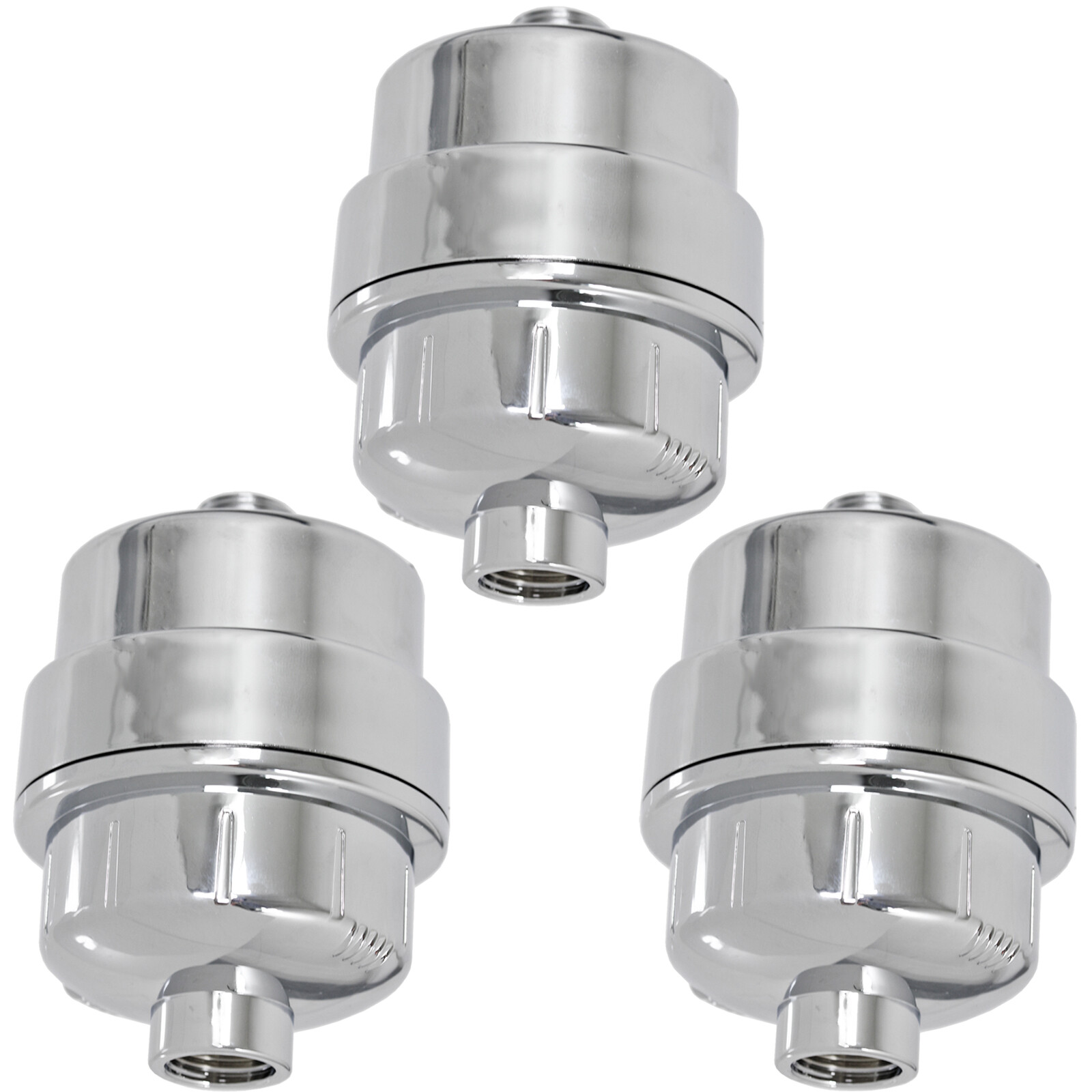 UNIVERSAL Shower Head Filter Chrome Steel Hard Water Purifier Softener x 3