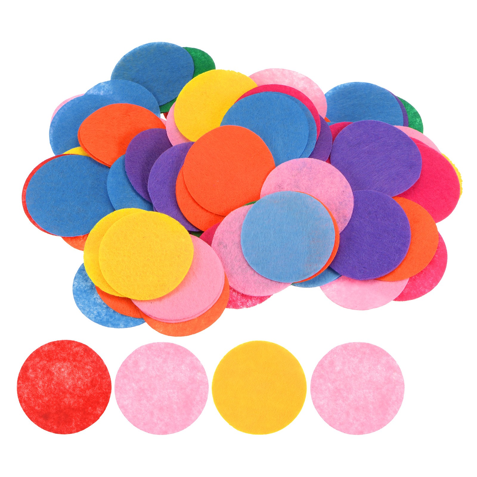 600pcs Round Felt Circles, 50mm 2" Craft Felt Pads Fabric Pad Mixed Color