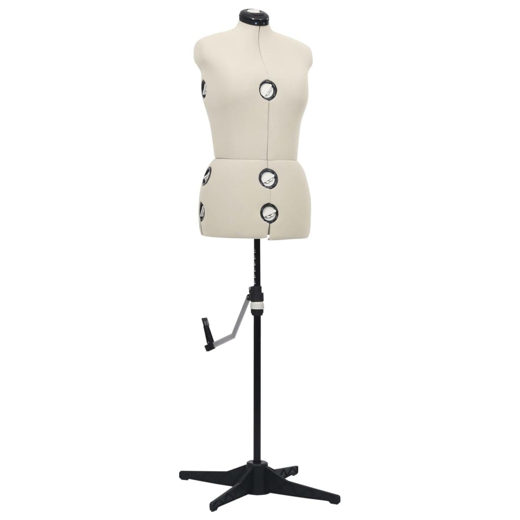 Adjustable Dress Form Female Cream M Size 40-46 Dressmaking Mannequin vidaXL