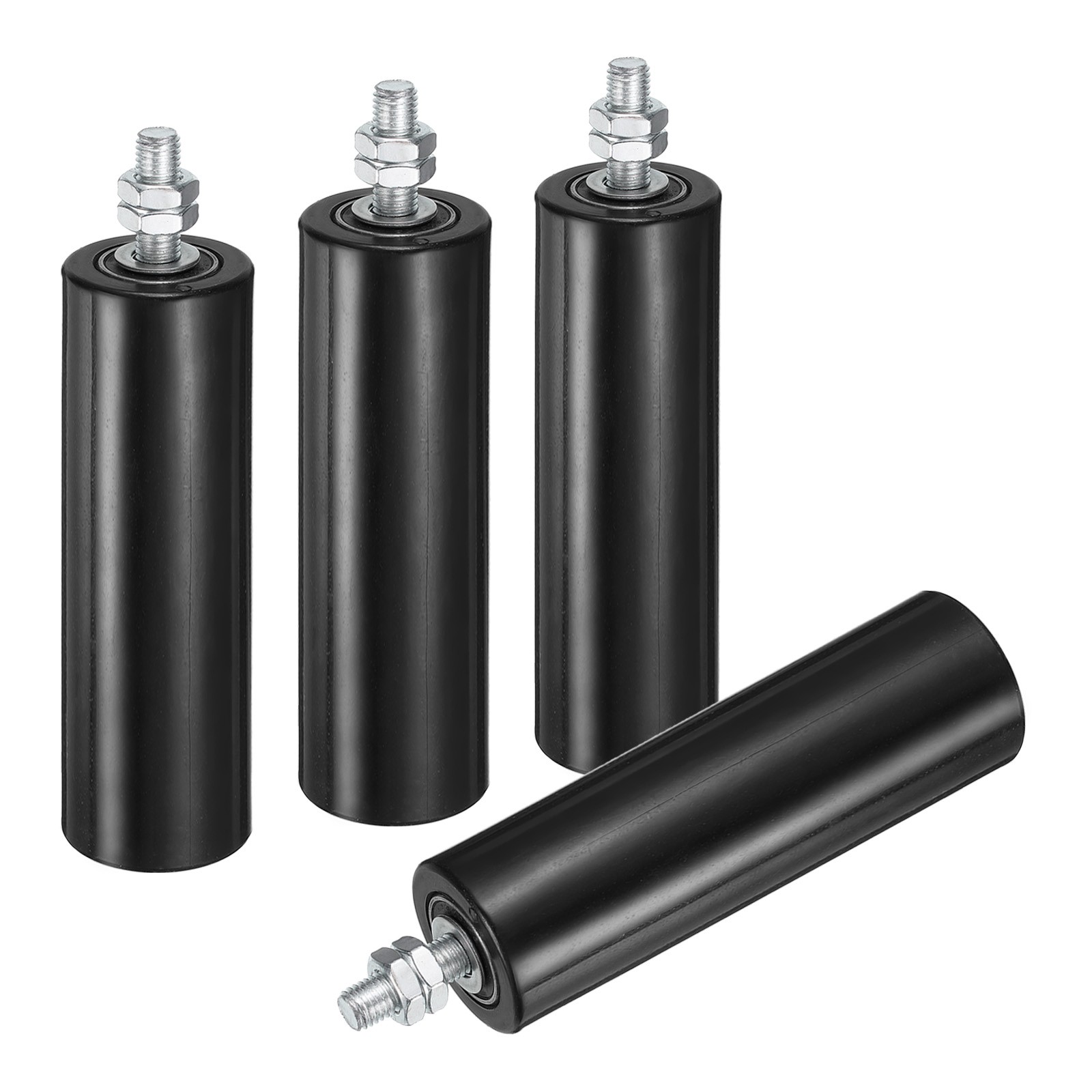4Pcs Slide Gate Guide Roller, 6" Nylon Sliding Gate Support Assembly, Black