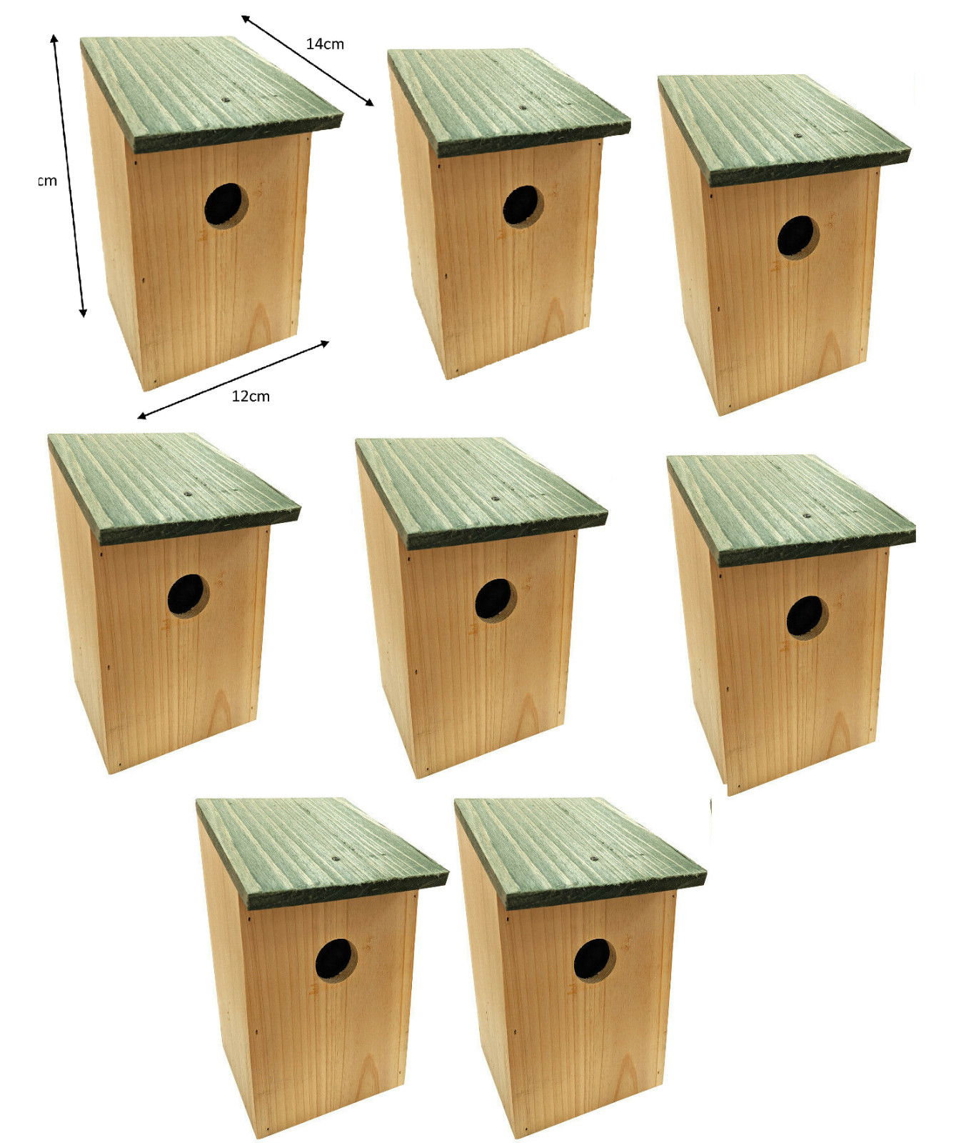 8 x BIRD NESTING NEST BOX WOODEN GARDEN HOUSE SMALL BIRDS BLUE TIT ROBIN SPARROW