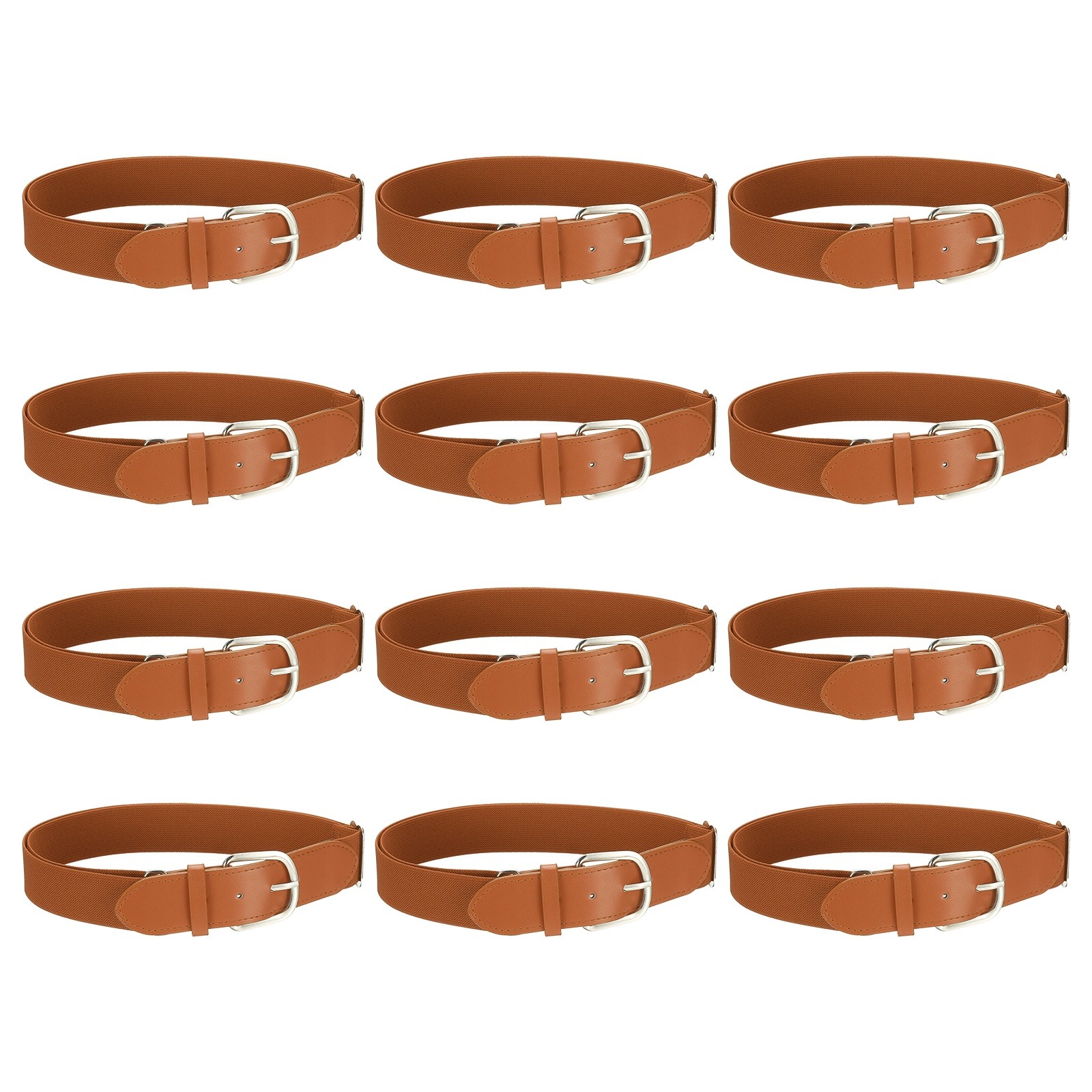 Baseball Belt Softball Belt Fit for Youth- (12 Pack, Brown)