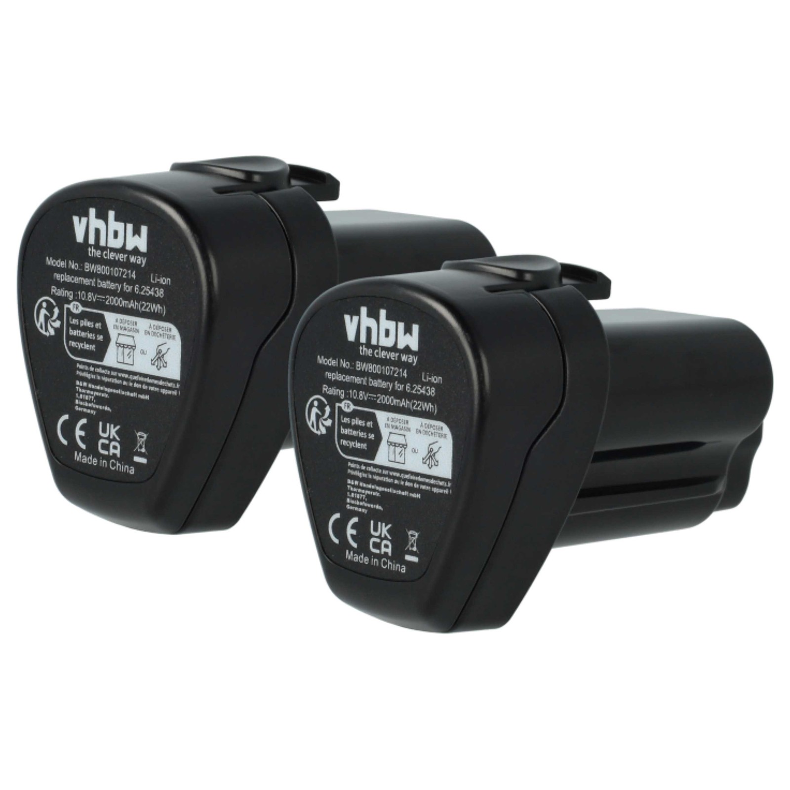 2x Battery for Metabo PowerMaxx SB Basic PowerMaxx RC 2Ah 10.8V