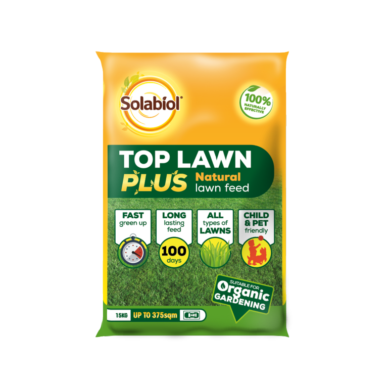 Solabiol Top Lawn Plus Natural Child Pet Safe Feed Fertiliser 15kg - 375sqm