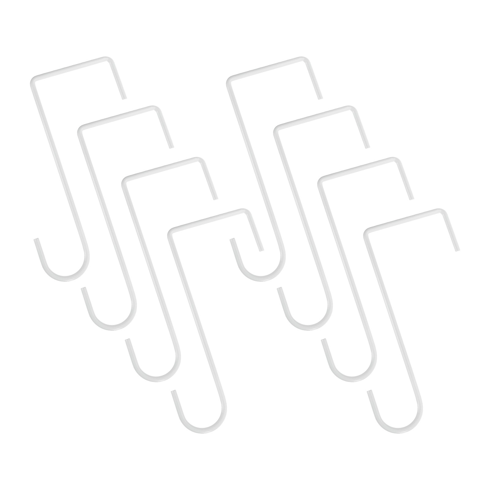 8Pcs Vinyl Fence Hooks Patio Hooks, 3 x 8 Inch Fence Hooks Hangers, White