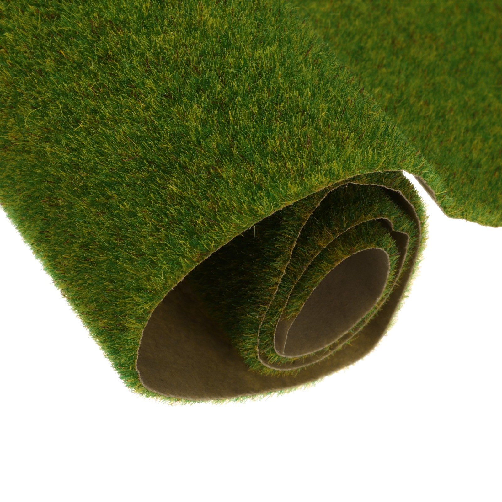 7pcs Artificial Model Grass Mat 14" x 20" Yellow Green Realistic Fake Turf