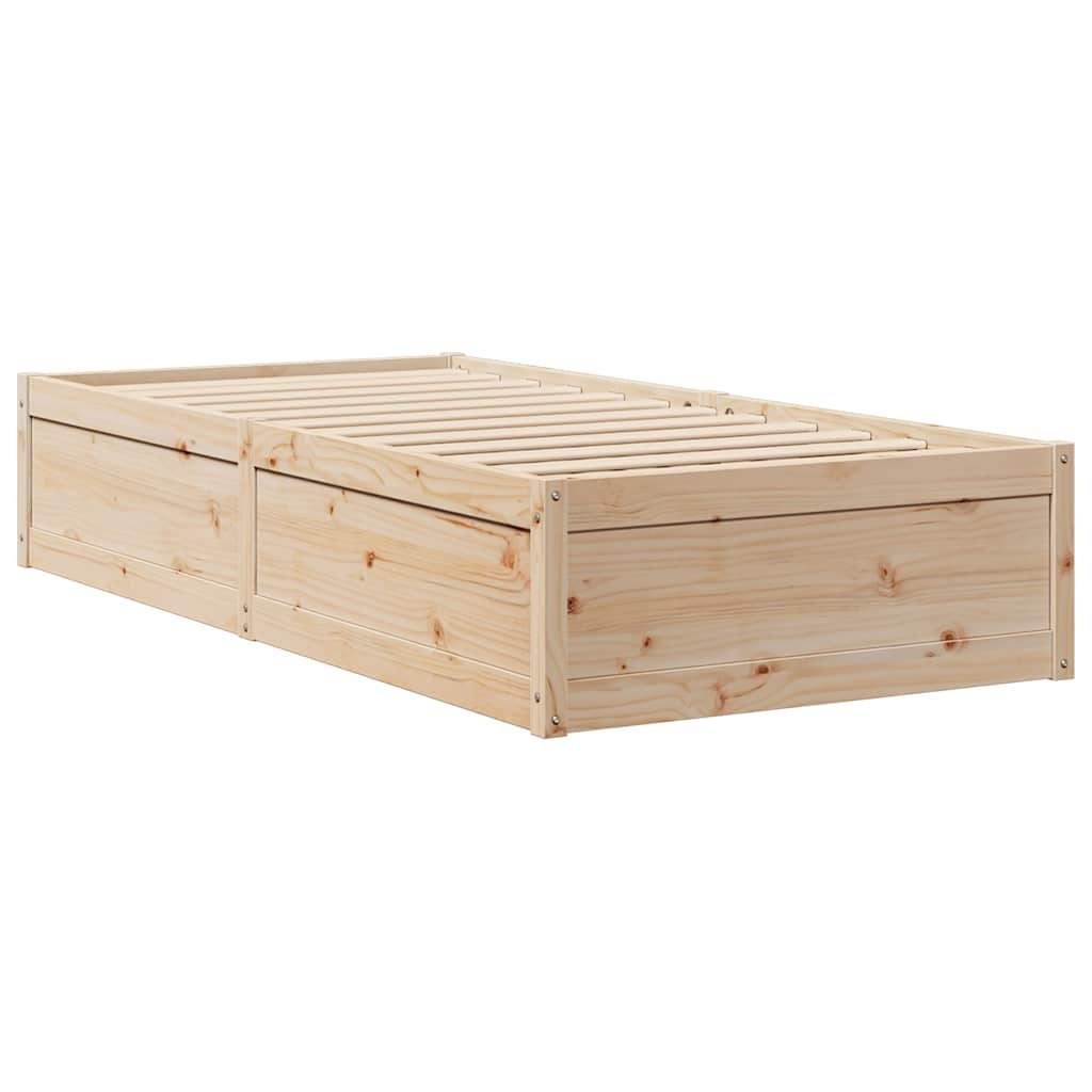 Bed Frame Home Base Bedstead 75x190 cm Small Single Solid Wood Pine vidaXL