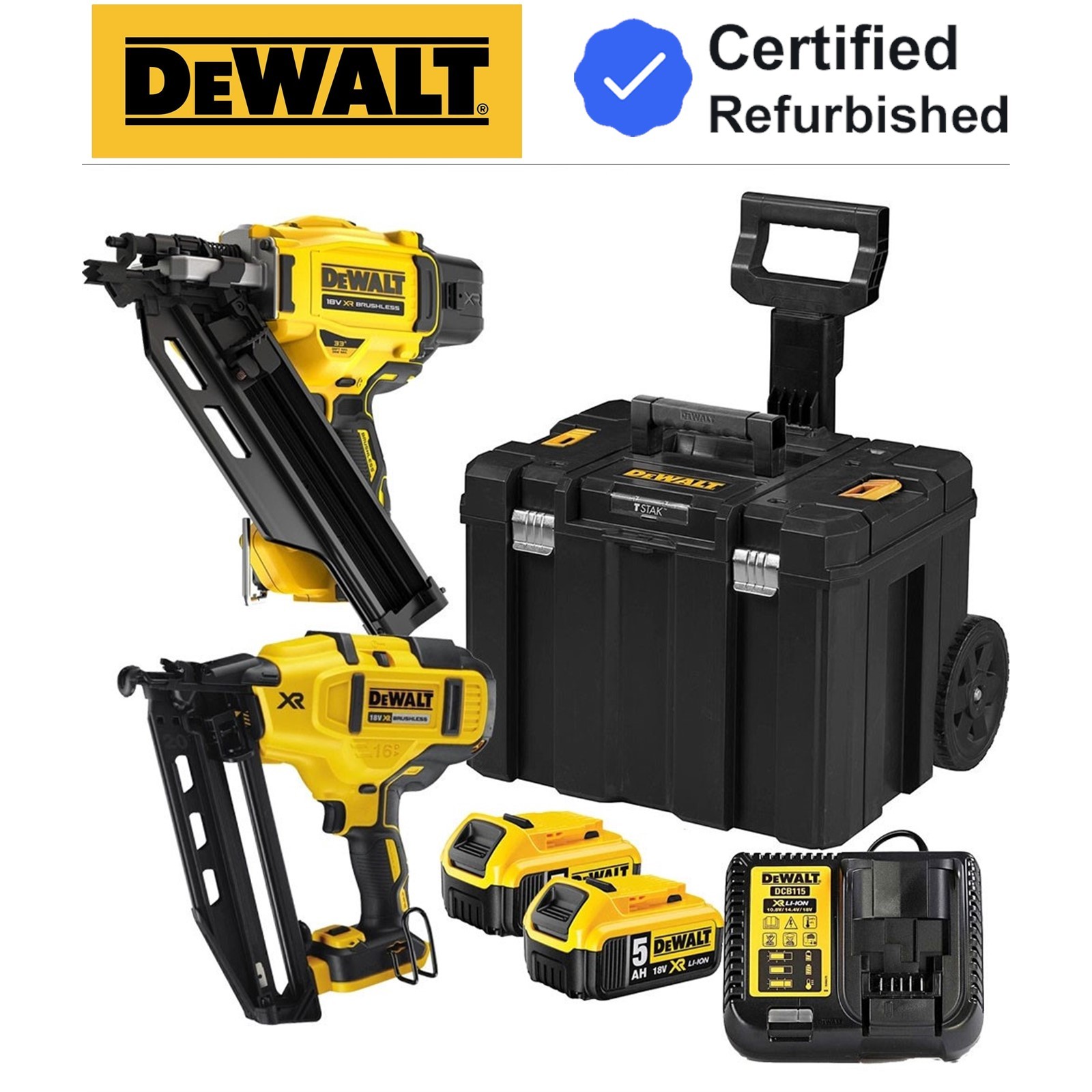 Dewalt DCK246P2T 18v XR Nailer Twin Pack DCN930 First Fix + DCN660 Second Fix