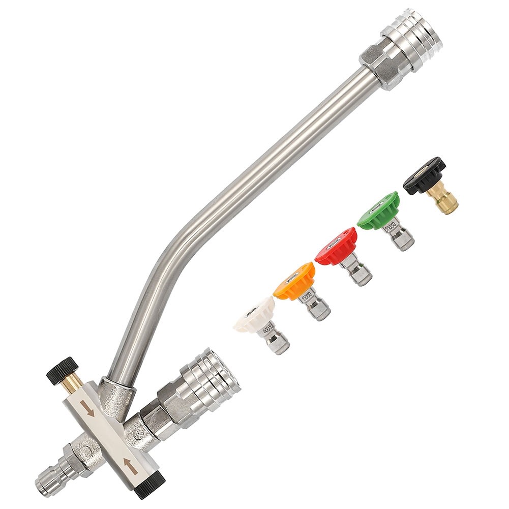 Foam Cannon Dual-Connector Accessory Silver Stainless Steel for Soap Cannon M7D8