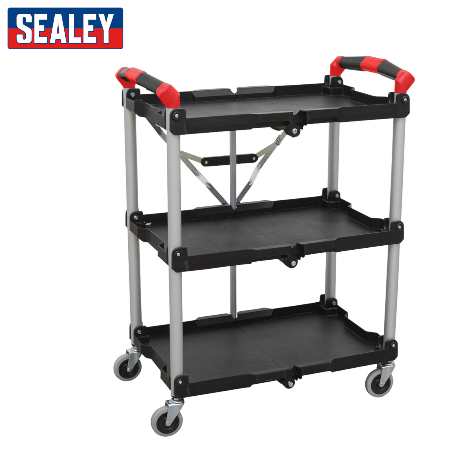 Sealey CX314 Folding Workshop Trolley 3 Level With 2 Locking Castors