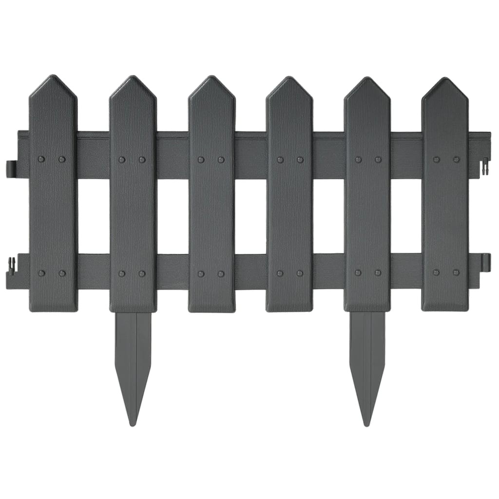 25x Lawn Edgings PP Garden Borders Edges Fence Barrier White/Green vidaXL