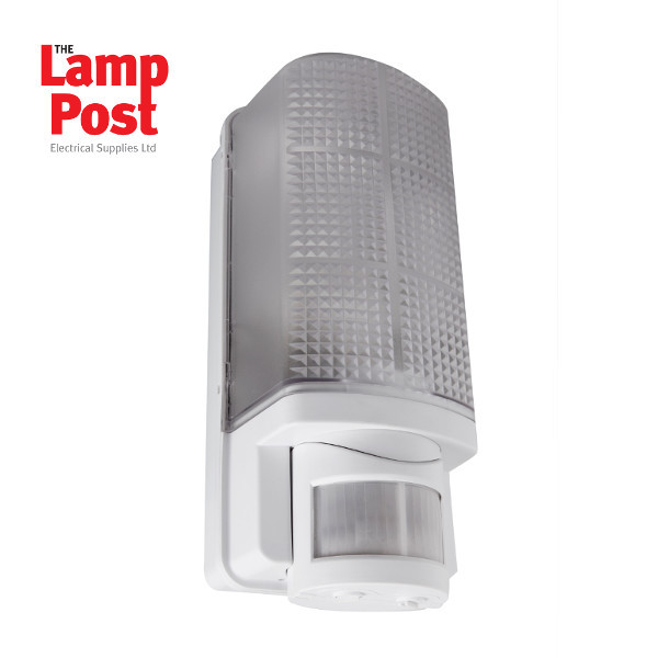 Robus R60BHPIR-01 - 60W Bulkhead Fitting With PIR Sensor - WHITE Security Light