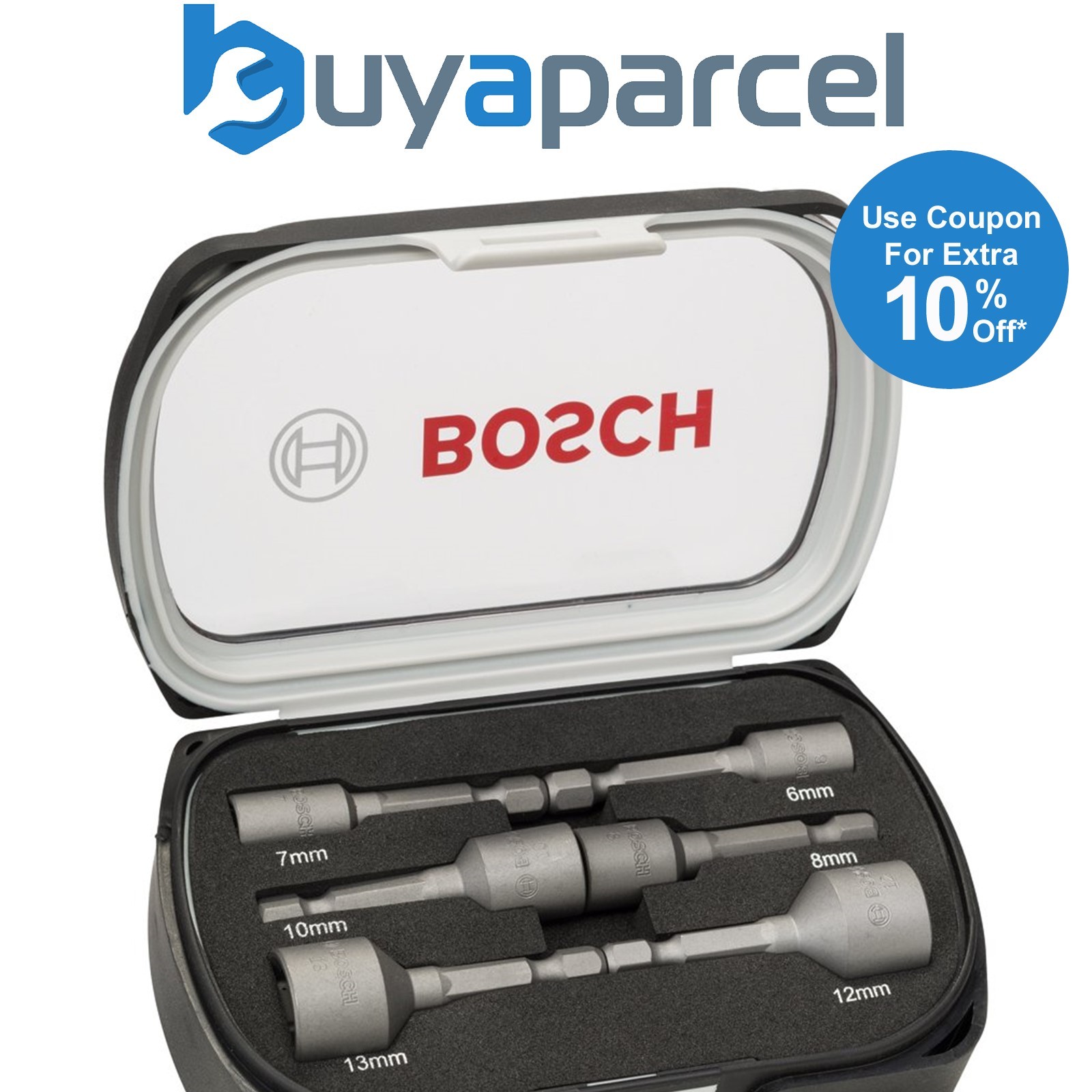 Bosch 6 Piece Metric 1/4" Hex Magnetic Tek Screw Nut Driver Setter 2608551079