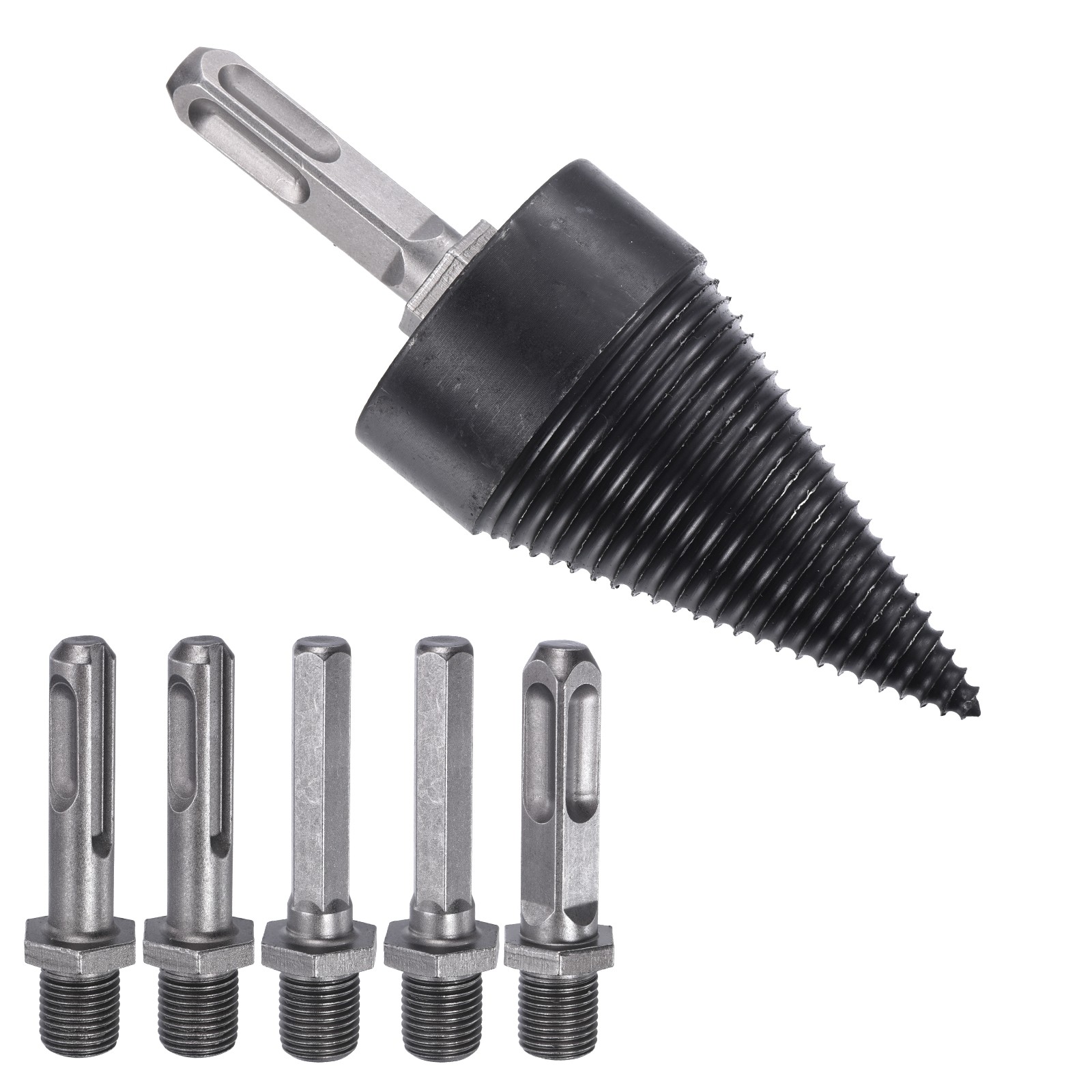 7Pcs/1Set 50mm Firewood Log Splitter Drill Bit Electric Drills Screw Cone Driver