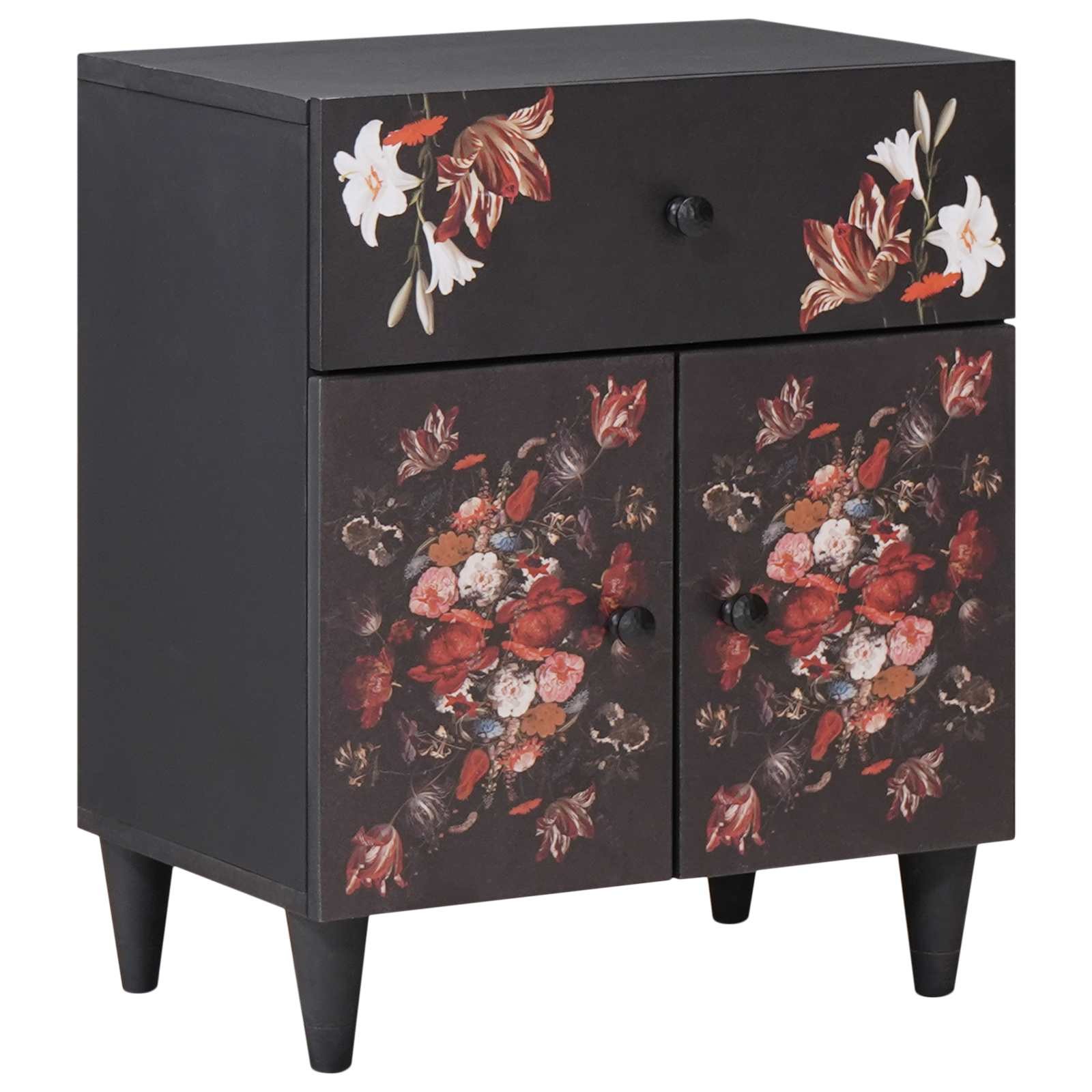 vidaXL Bedside Table Multicolour 50 x 33 x 60 cm Solid Mango Wood, Bedroom, Rect