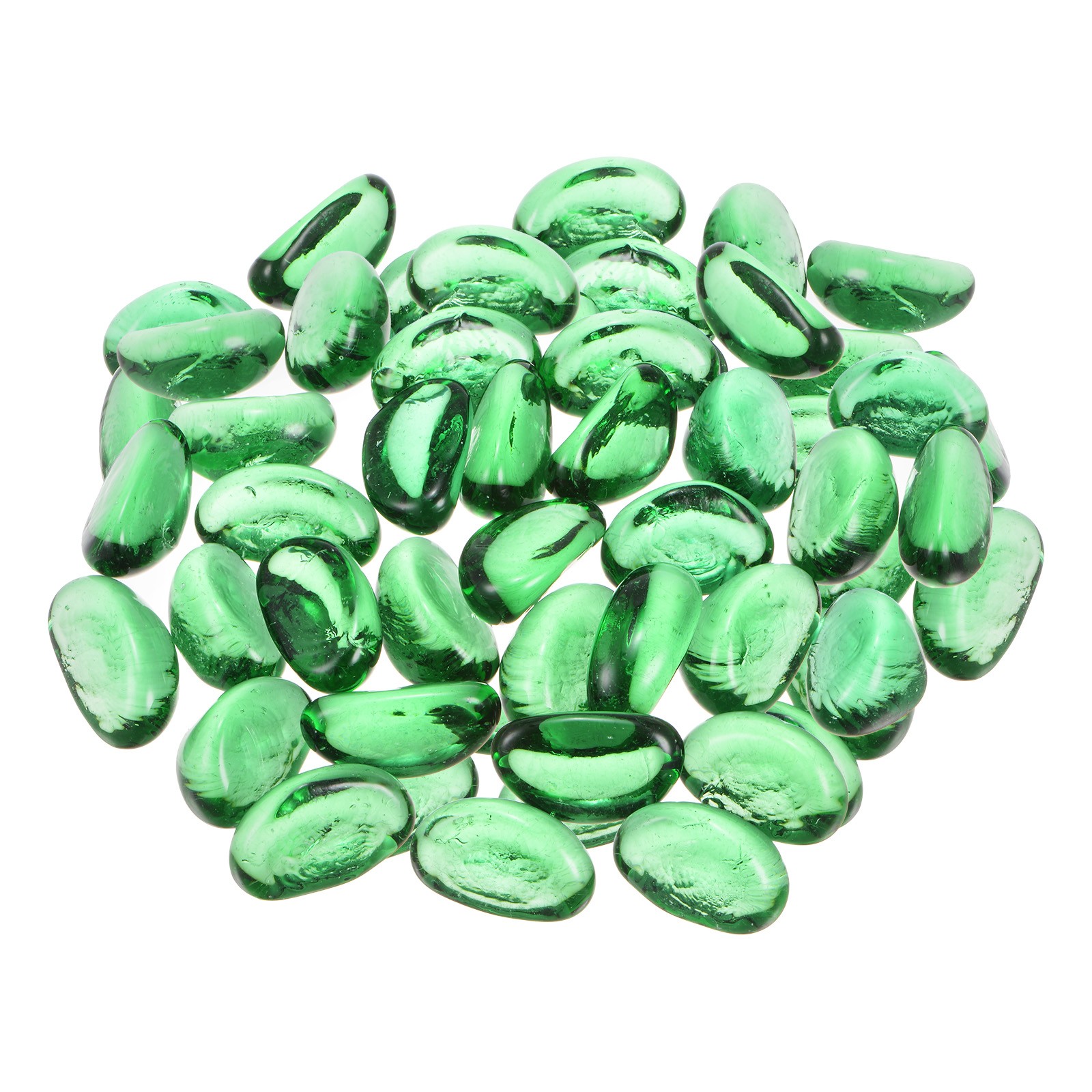 Fire Glass Beads Glass Marbles Gravel Pebbles 1000g/2.2lbs Green