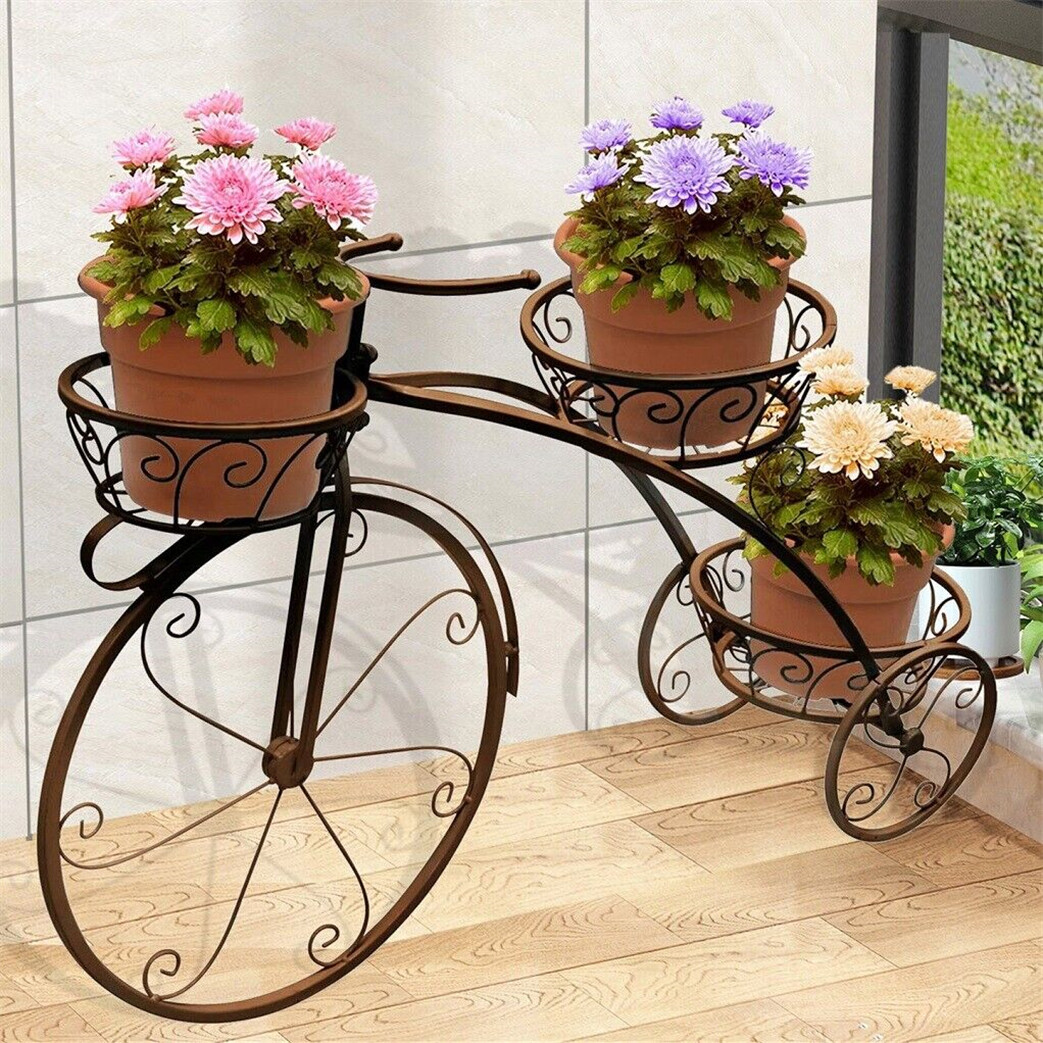 Plant Standard Indoor Vintage Look Flower Metal Pot Shelf Outdoor 3 Tier Corner