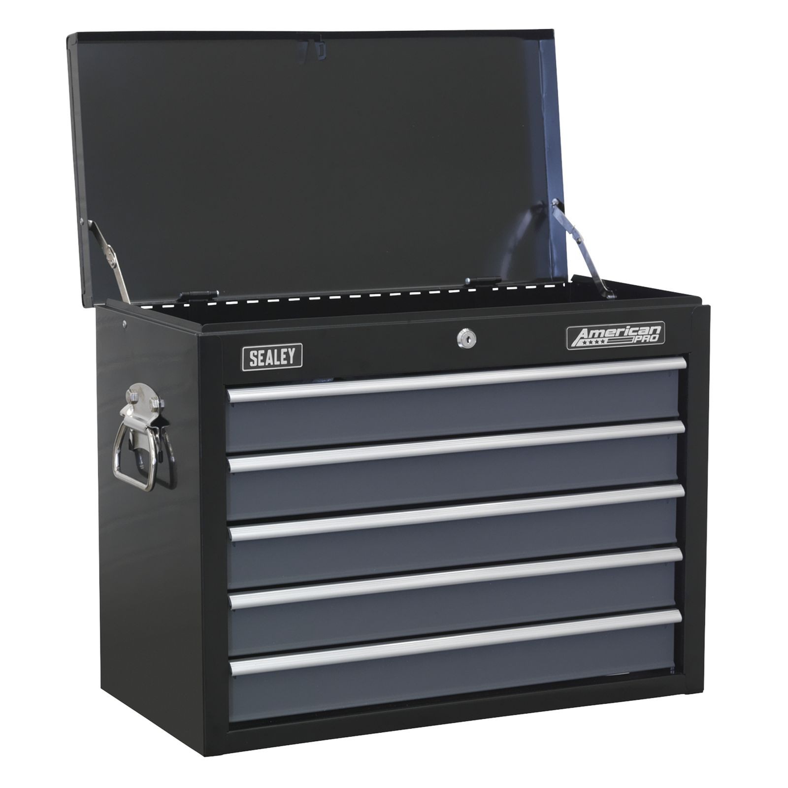 1x Sealey Black/Grey Topchest 5 Drawer With Ball Bearing Runners - AP3505TB