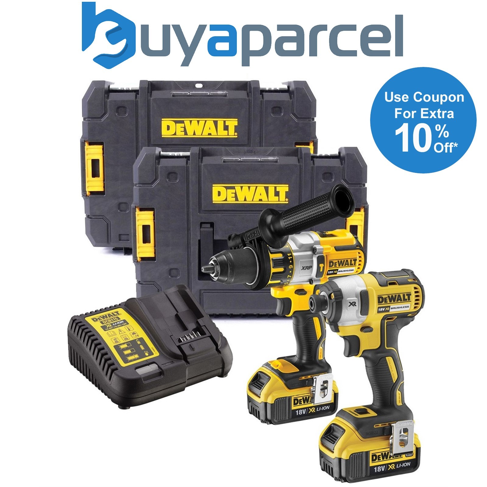 Dewalt DCK276P2T 18v Brushless DCD996 Combi Drill DCF887 Impact Driver 2 x 5.0ah