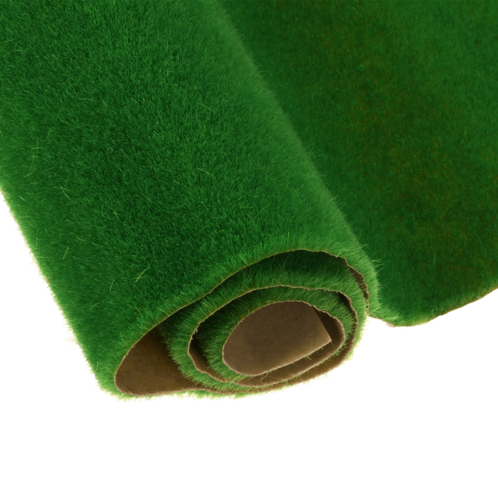 7pcs Artificial Model Grass Mat 14" x 20" Green Realistic Fake Turf