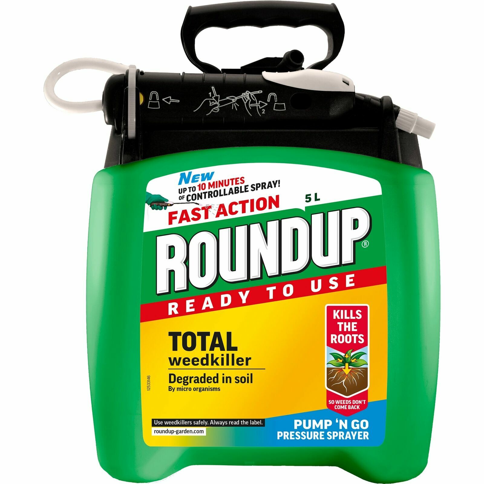 Roundup Fast Action Weedkiller Pump 'N Go Ready To Use Spray 5L