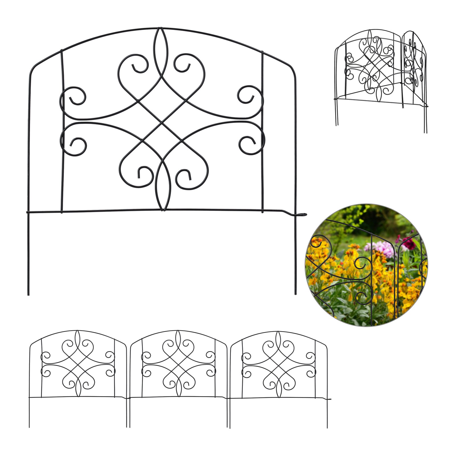 Lawn edging Garden Border Fence Flowerbed Surround antique style 8 Pieces