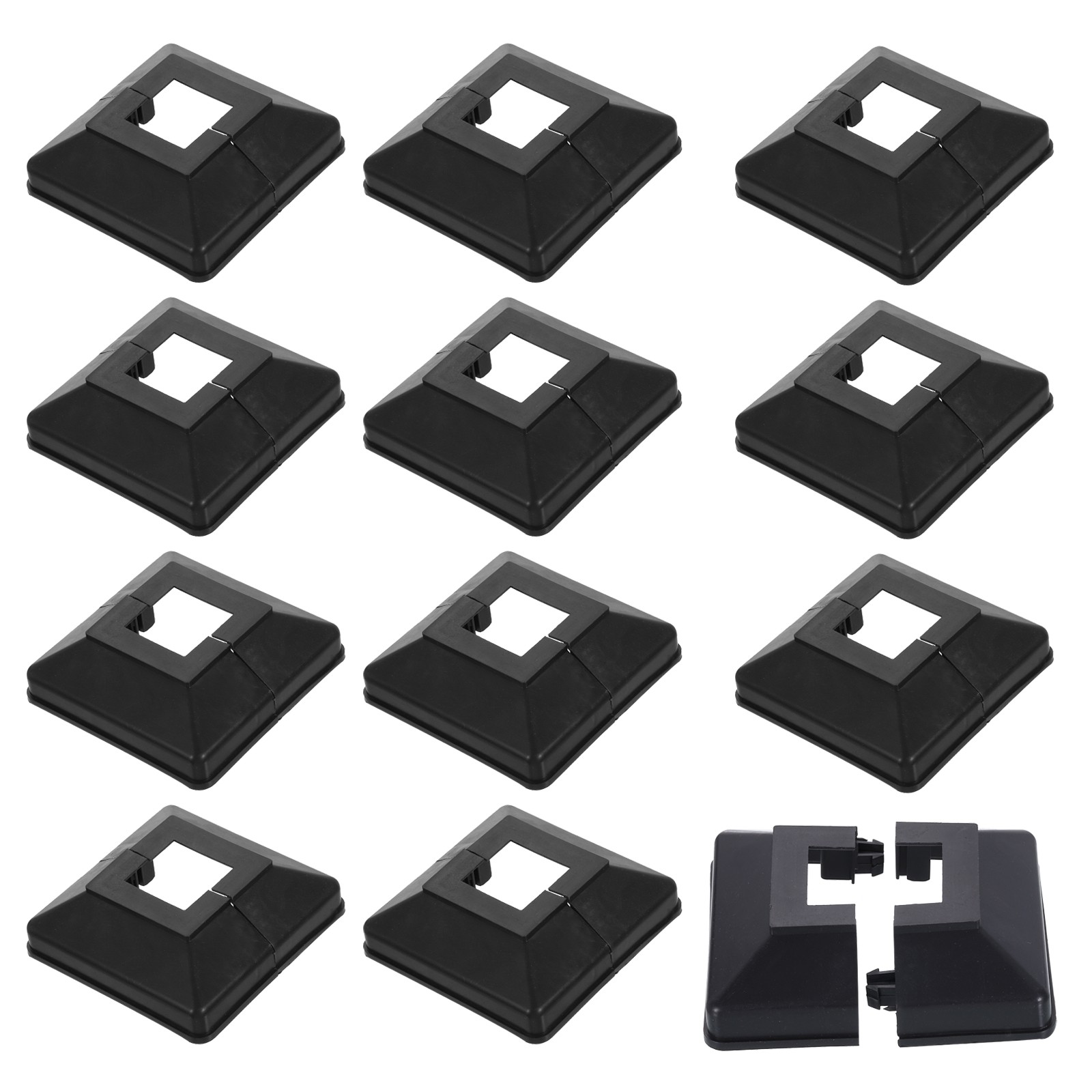 Post Skirt, 16pcs 32x32mm Plastic Base Cover Trim Skirt,97x97mm(Overall)