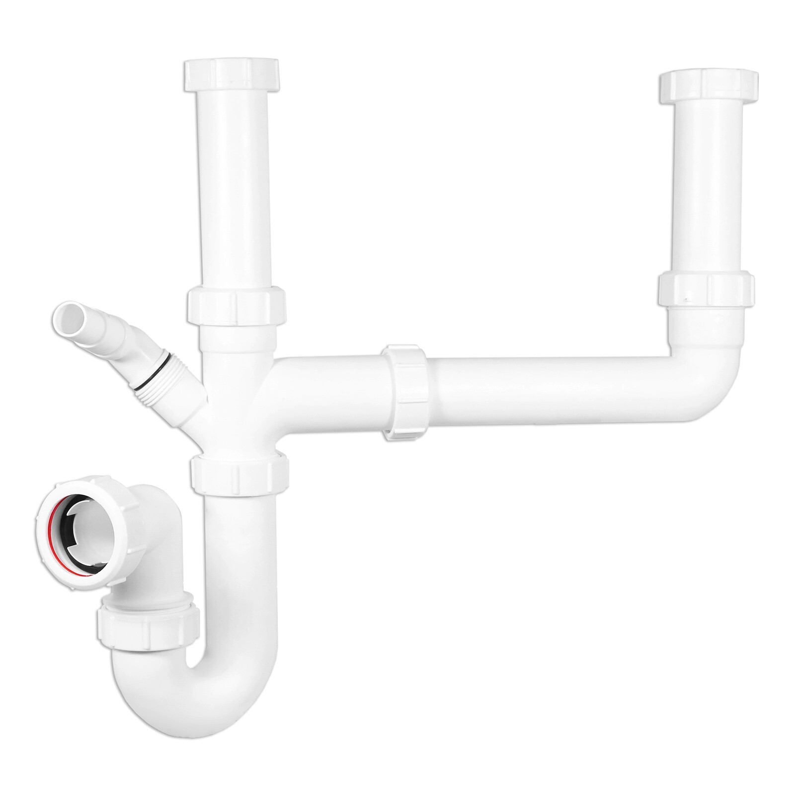 Double Bowl Sink Waste 40mm 1.5" Kitchen Washing Machine Dishwasher P Trap Kit