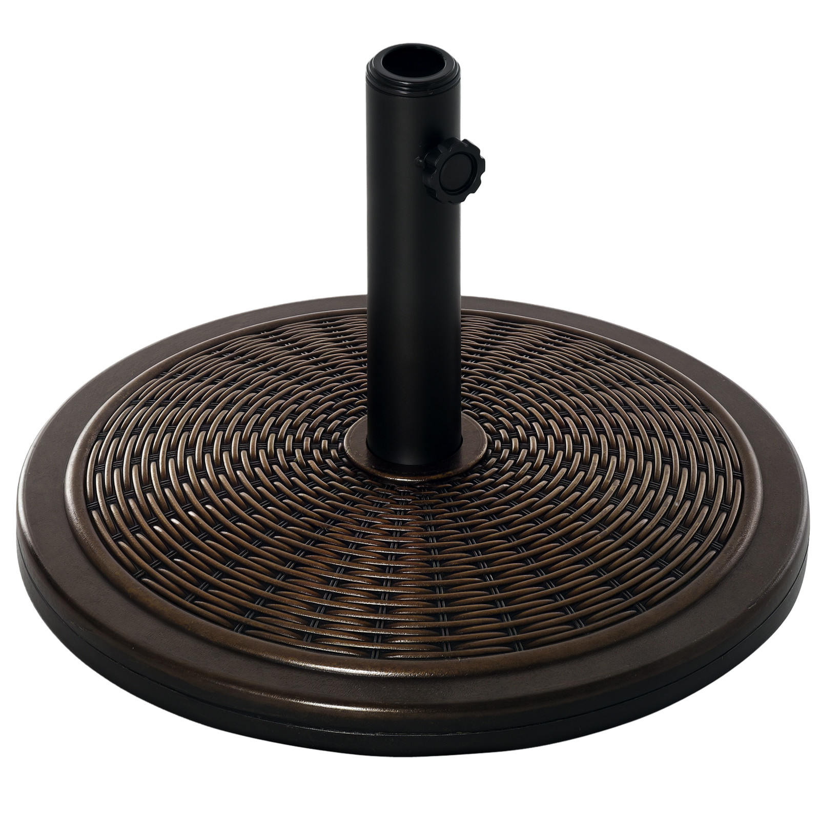 Outsunny 13kg Cement Parasol Base Stand Fits 35mm/38mm/48mm Poles, Black
