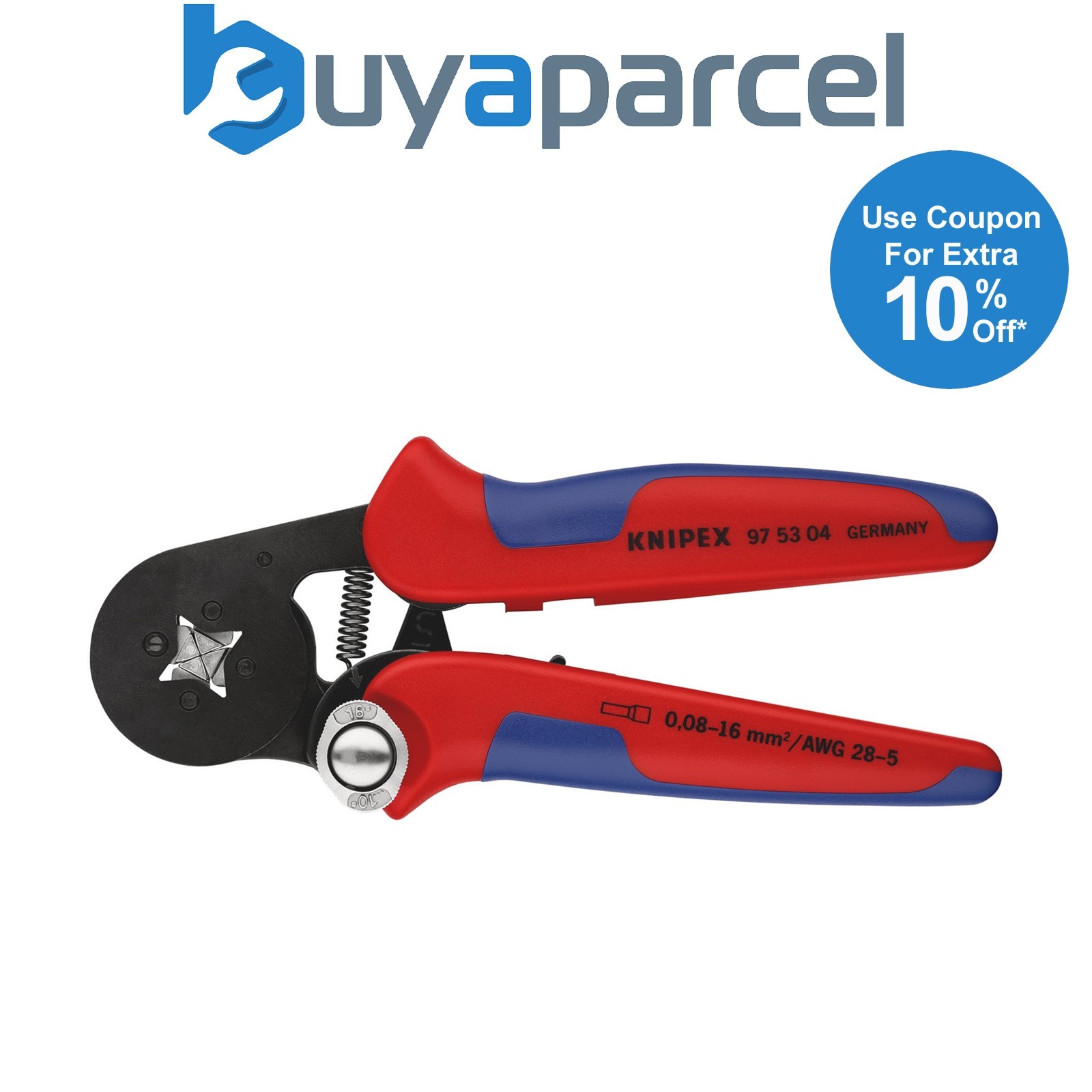 Draper 78433 KNIPEX 97 53 04 SB Self-Adjusting Crimping Pliers,2 x 6 mm&sup2;, 1
