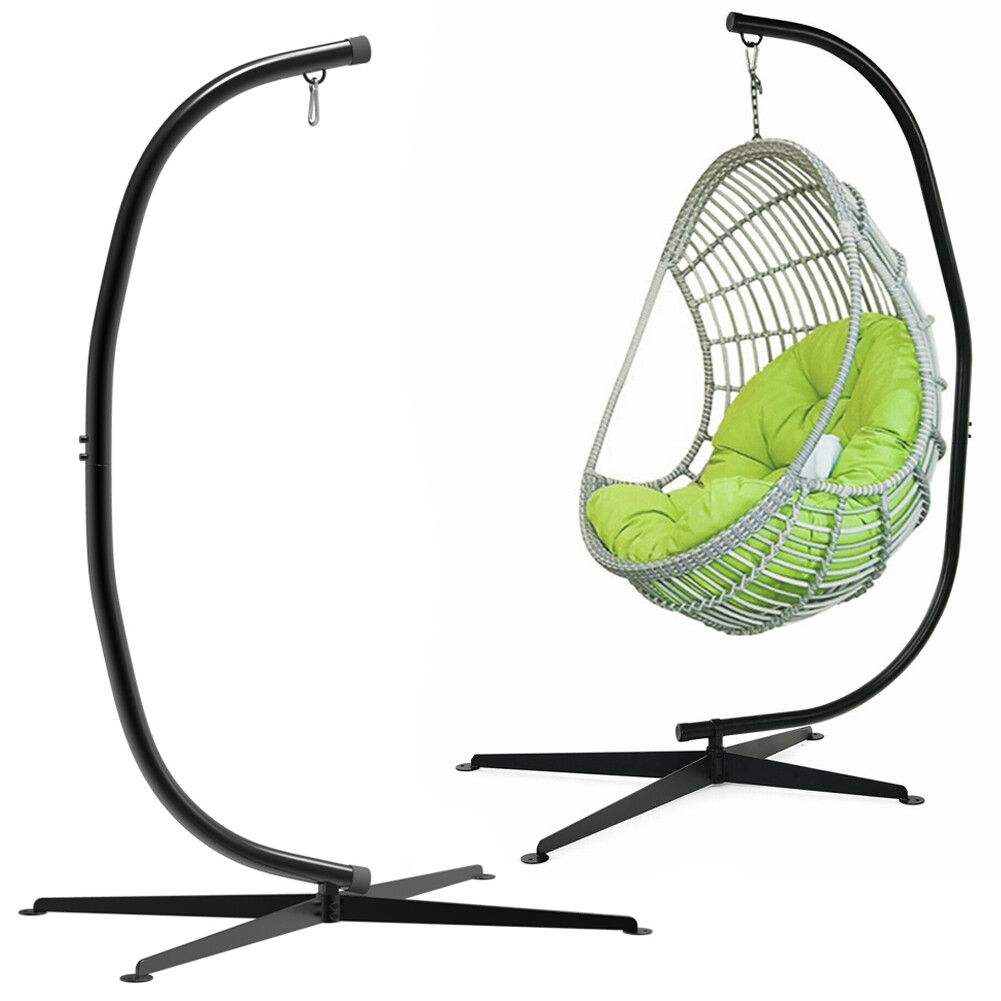 Strong Hanging Swing Egg Chair Stand Metal Frame Hammock C Stand Buckle Rotation