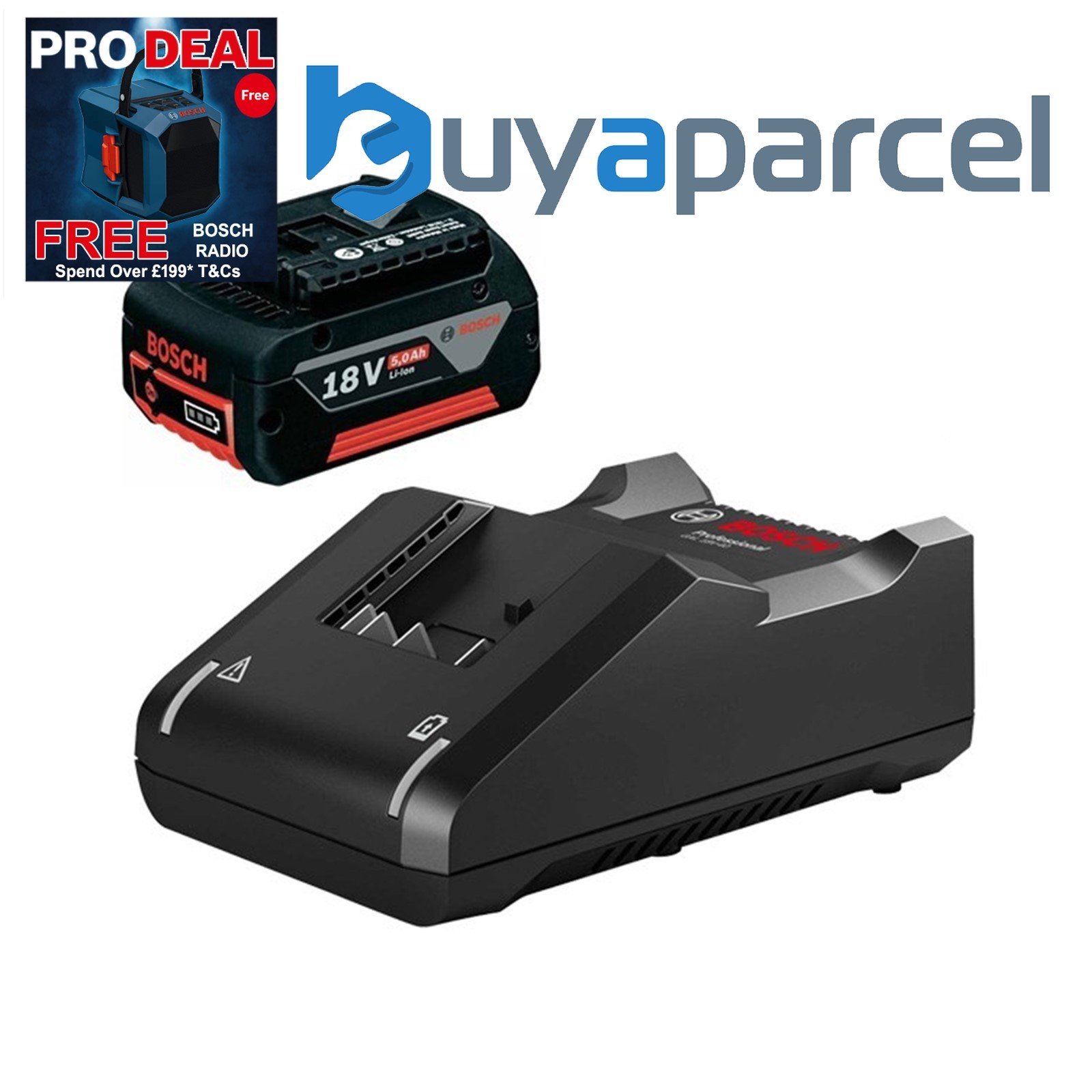 Bosch 18v Battery Starter Set - 1 x 5.0ah Battery + GAL18V40 Fast Charger
