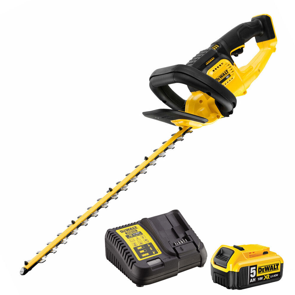 DeWalt DCMHT563N 18V XR Brushless Hedge Trimmer with 1 x 5.0Ah Battery & Charger