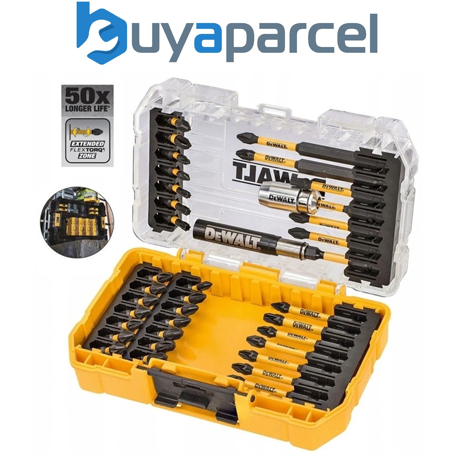 Dewalt FLEXTORQ 37 PC Screwdriver Impact Rated Screwdriver Bit Set & Tough Case