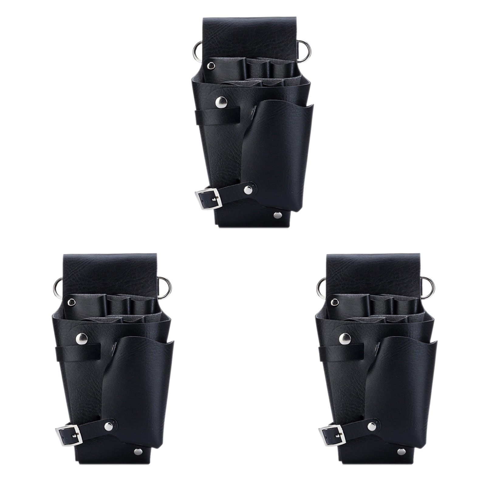 3X Leather Hairdressing Case Tools Scissor Bag Barber Pouch Holder Rivet4800