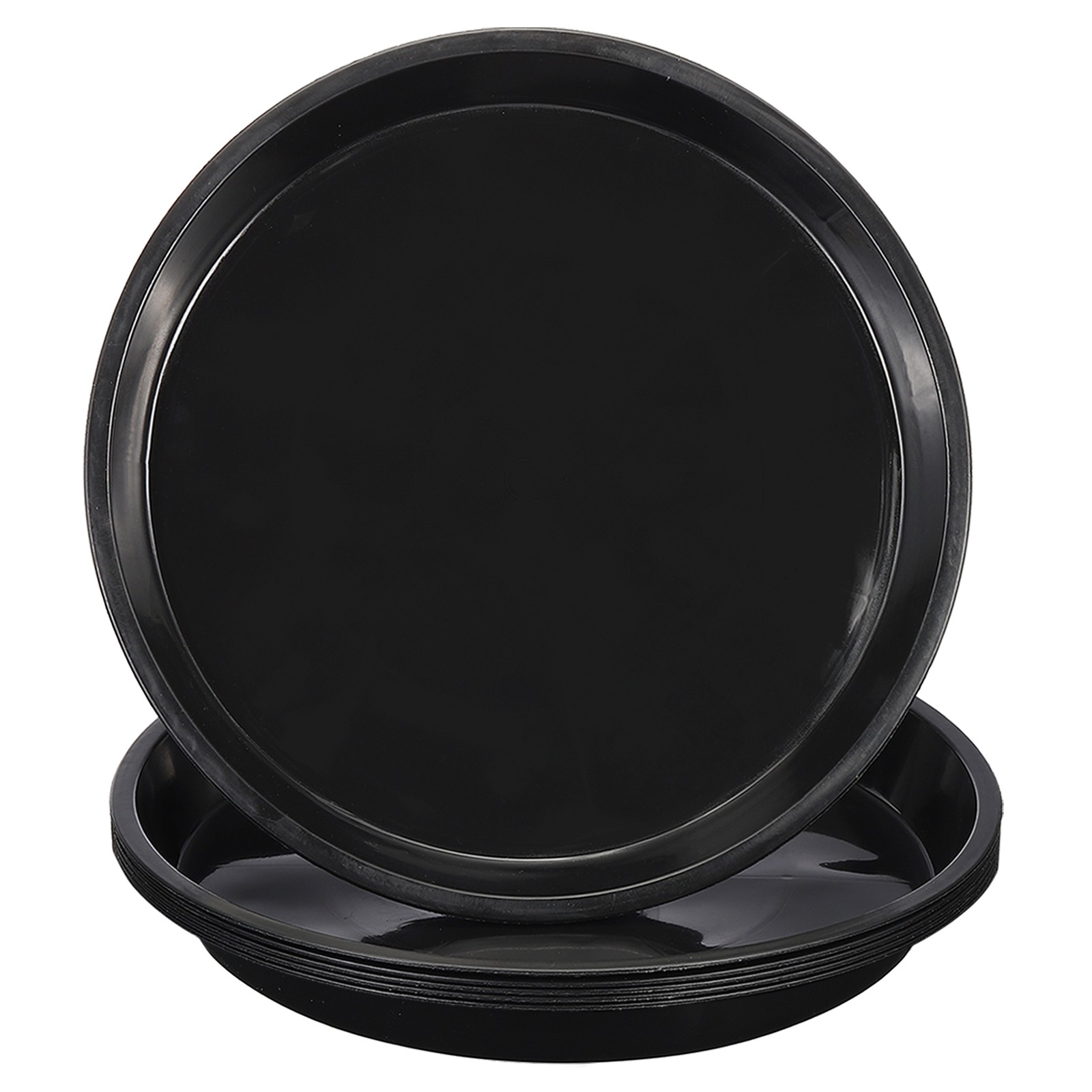 6Pcs Plastic Plant Saucer 20" Round Plant Pots Drip Water Tray Black